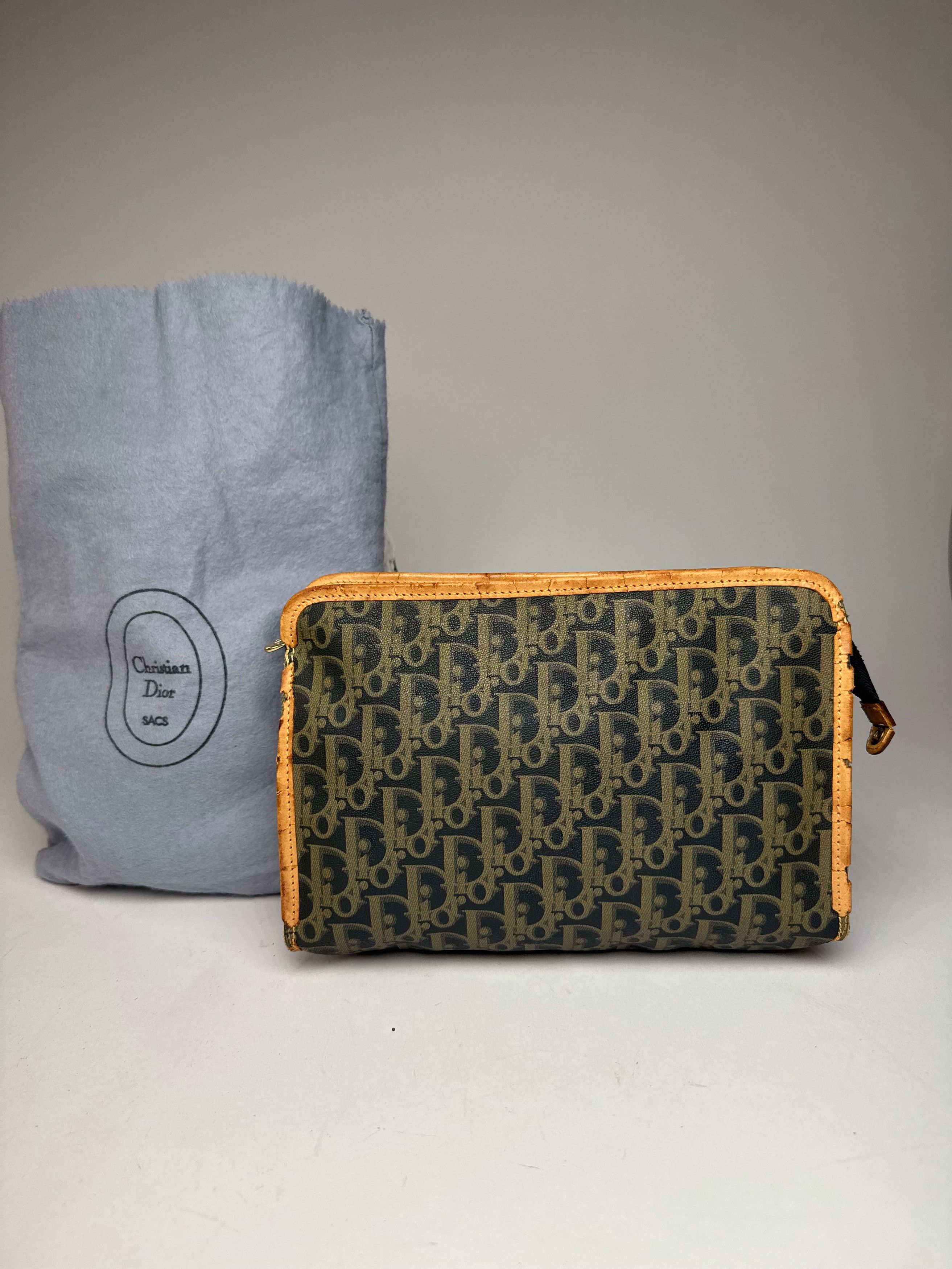 Dior Vintage Oblique Monogram Clutch Black camel Size ONE SIZE - 8 Thumbnail