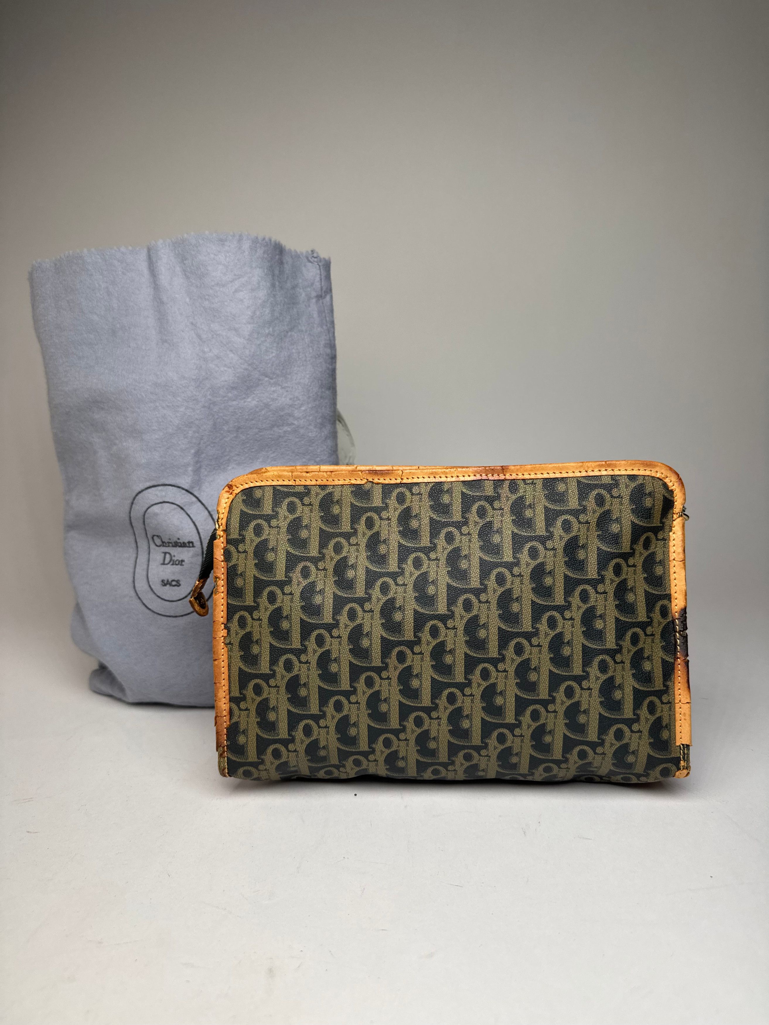 Dior Vintage Oblique Monogram Clutch Black camel Size ONE SIZE - 2 Thumbnail