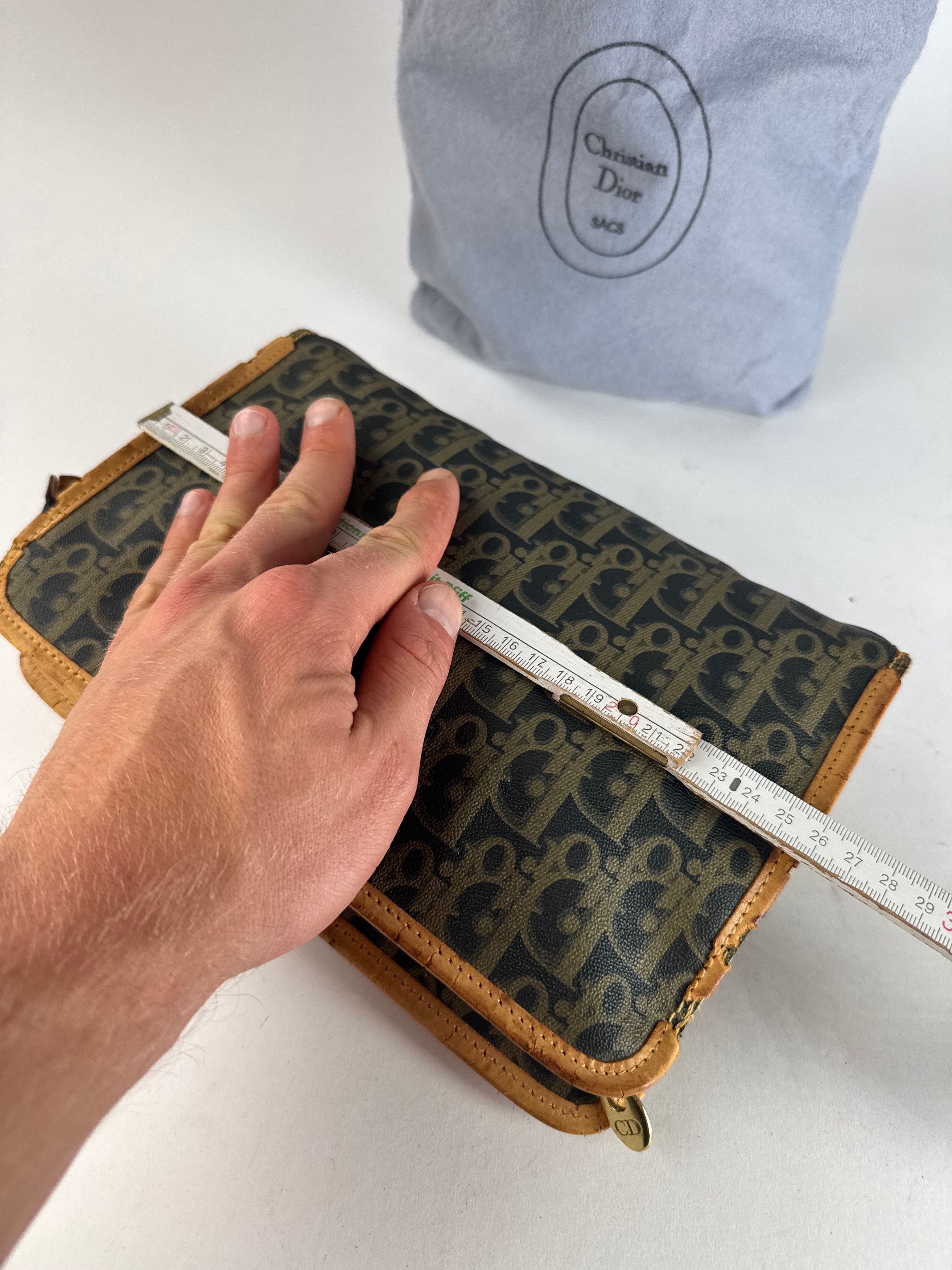 Dior Vintage Oblique Monogram Clutch Black camel Size ONE SIZE - 11 Thumbnail