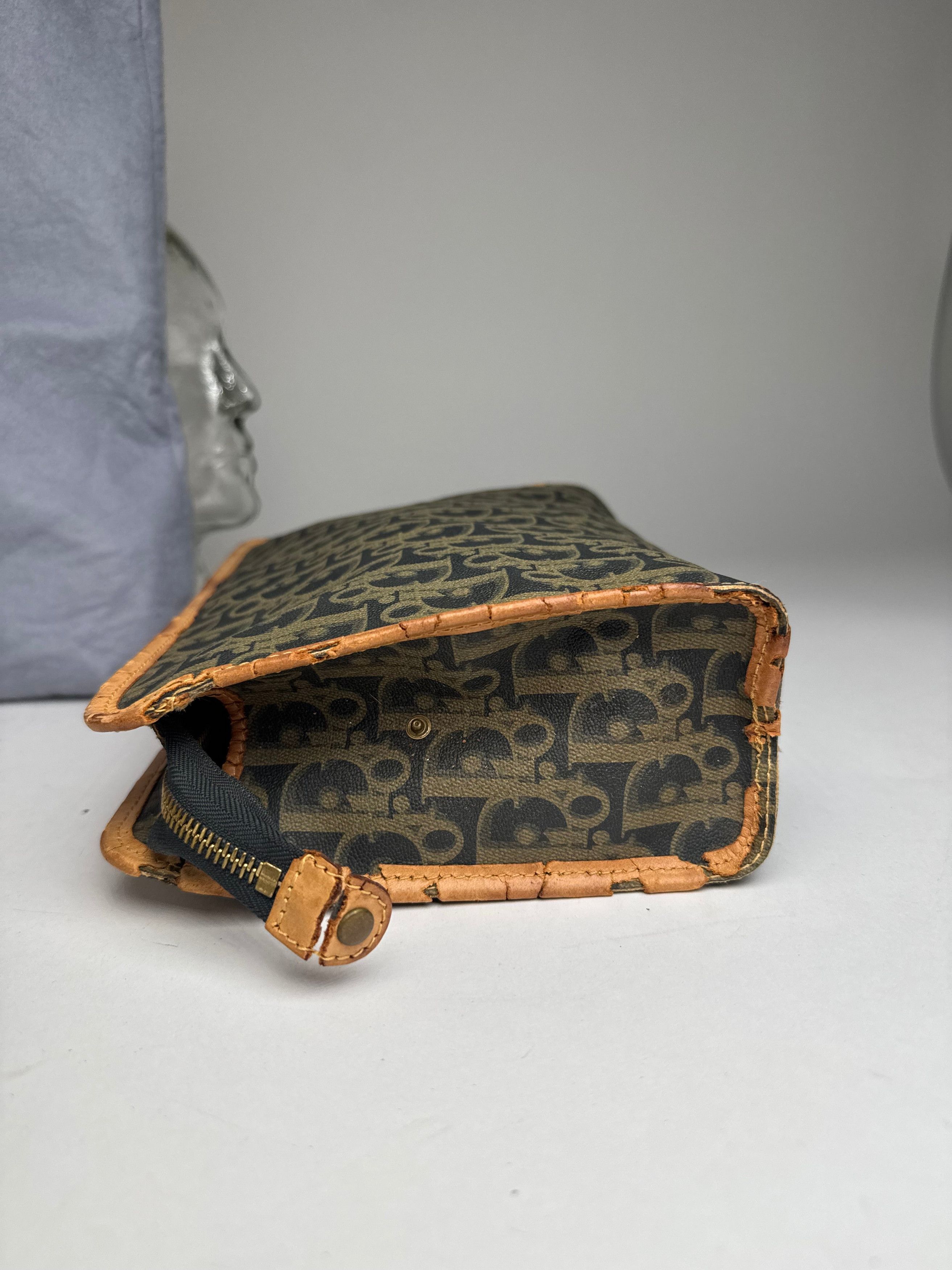 Dior Vintage Oblique Monogram Clutch Black camel Size ONE SIZE - 5 Thumbnail