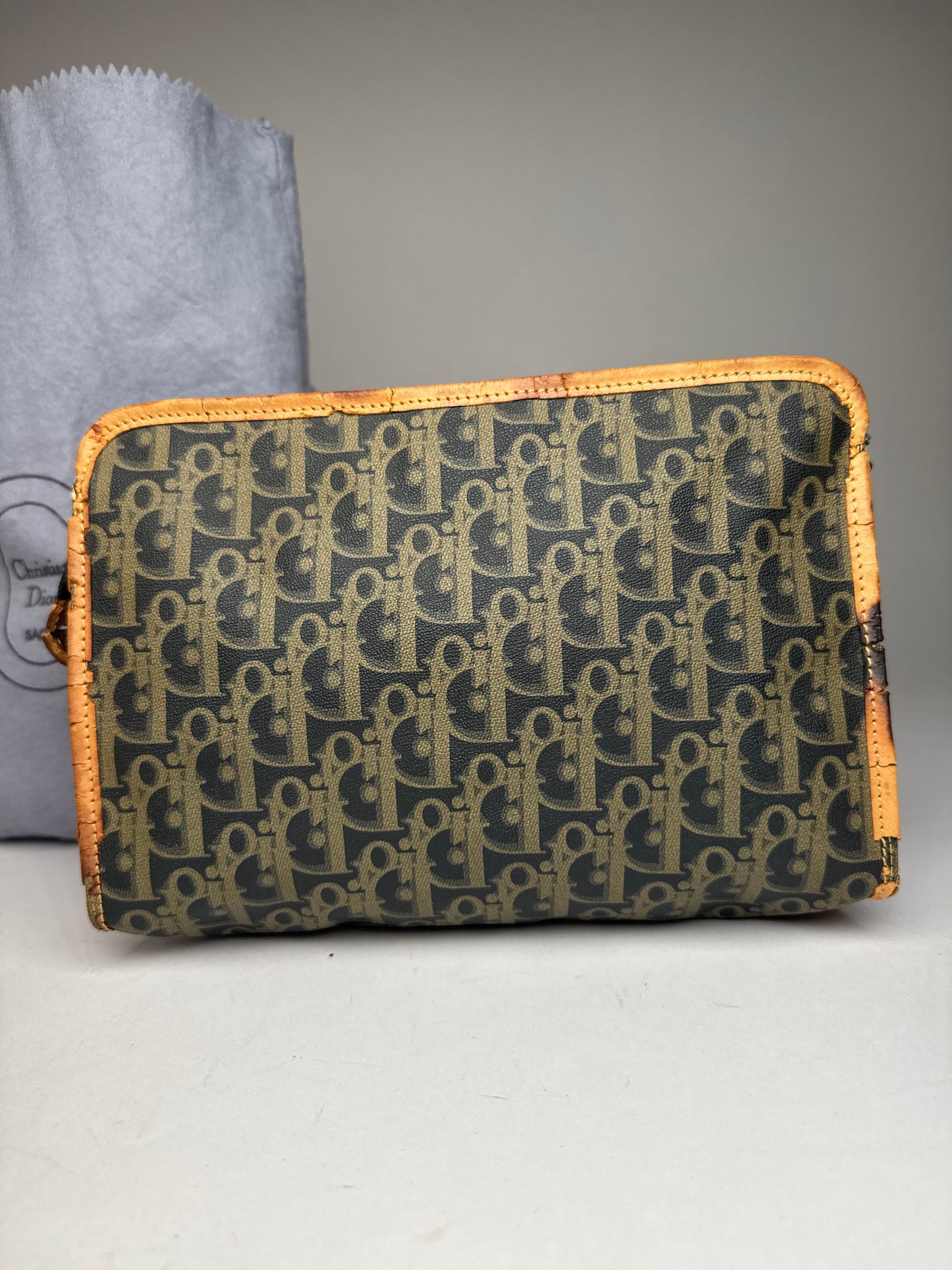 Dior Vintage Oblique Monogram Clutch Black camel Size ONE SIZE - 10 Thumbnail