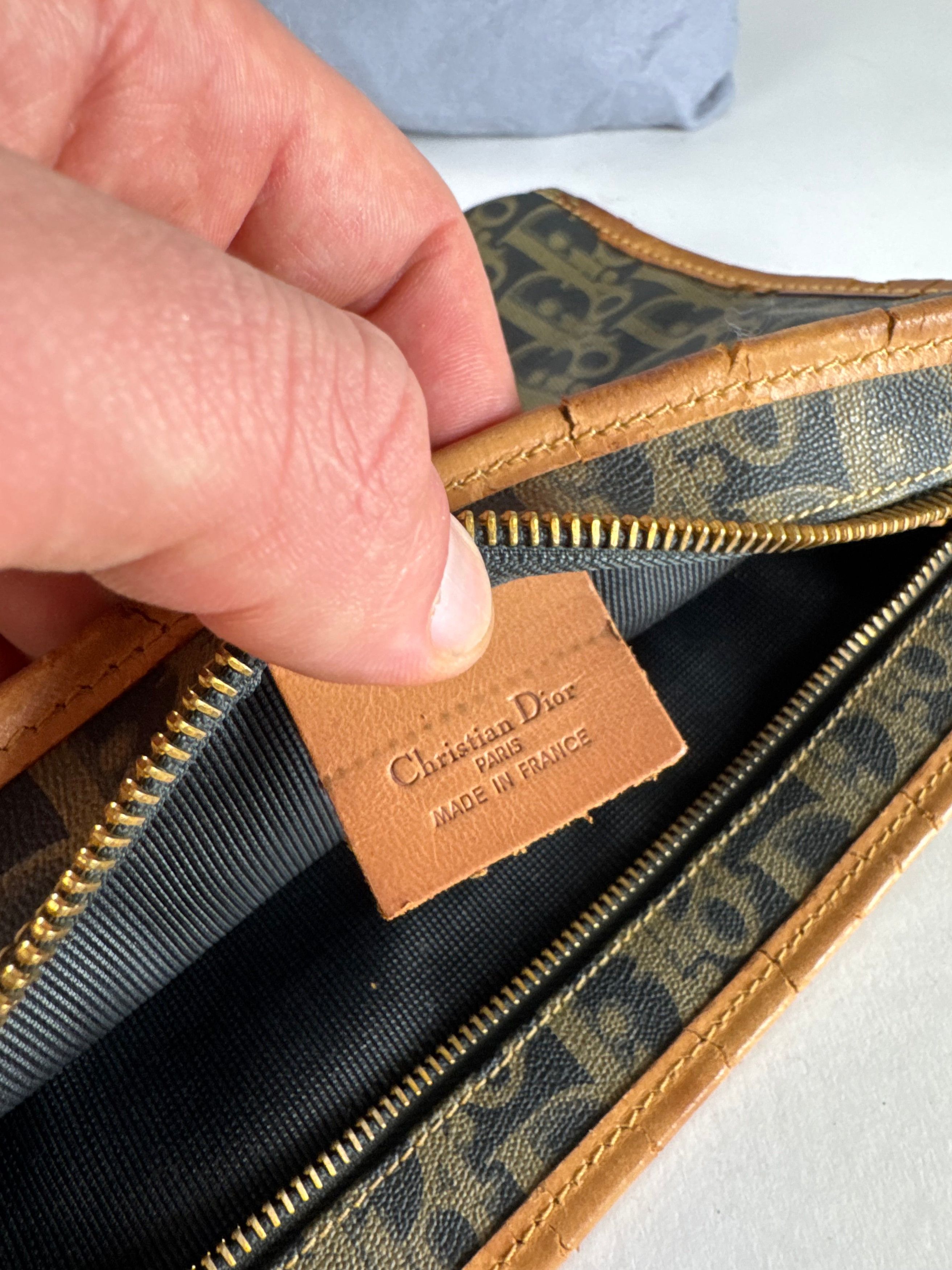 Dior Vintage Oblique Monogram Clutch Black camel Size ONE SIZE - 4 Thumbnail