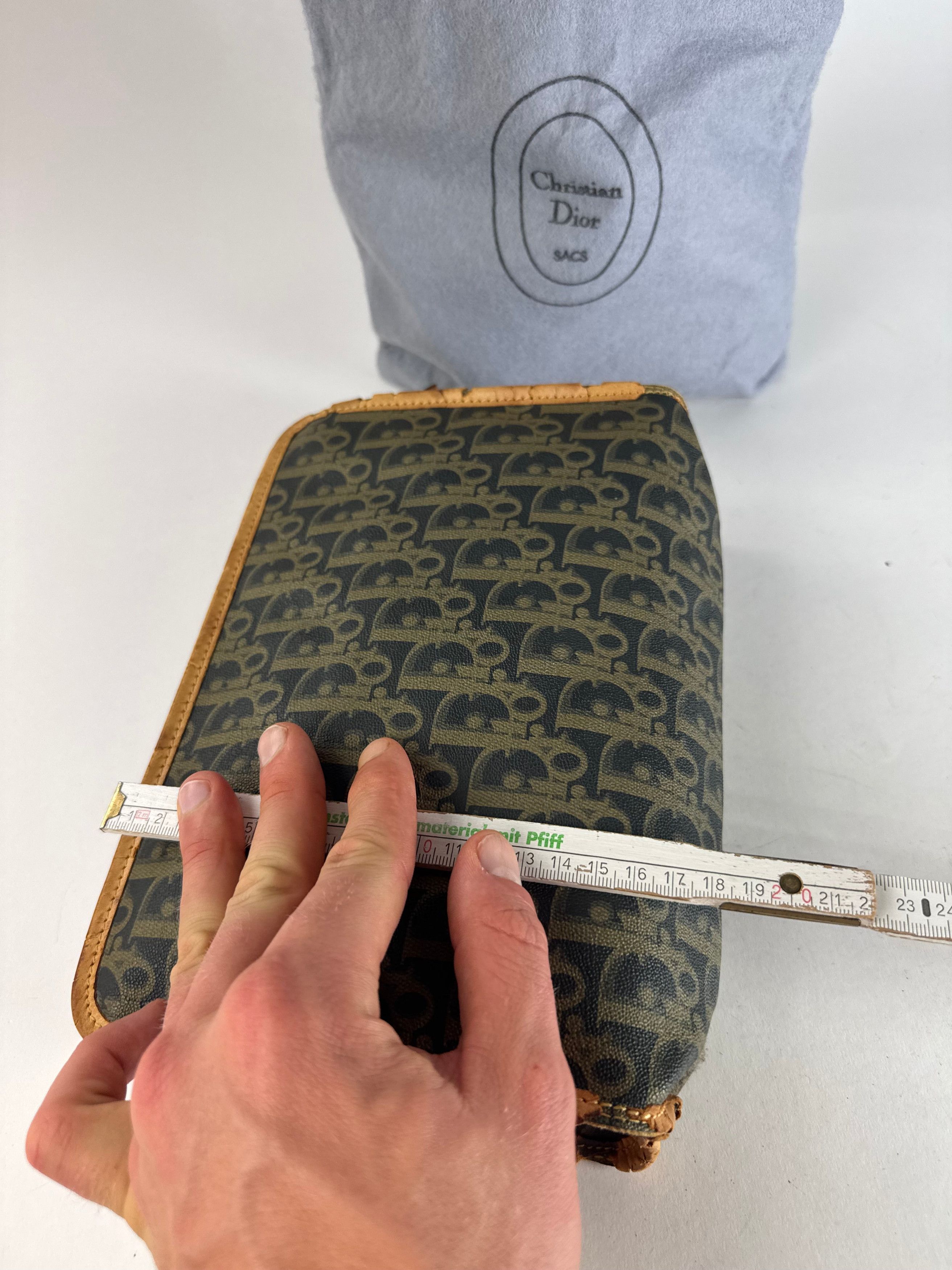 Dior Vintage Oblique Monogram Clutch Black camel Size ONE SIZE - 12 Thumbnail