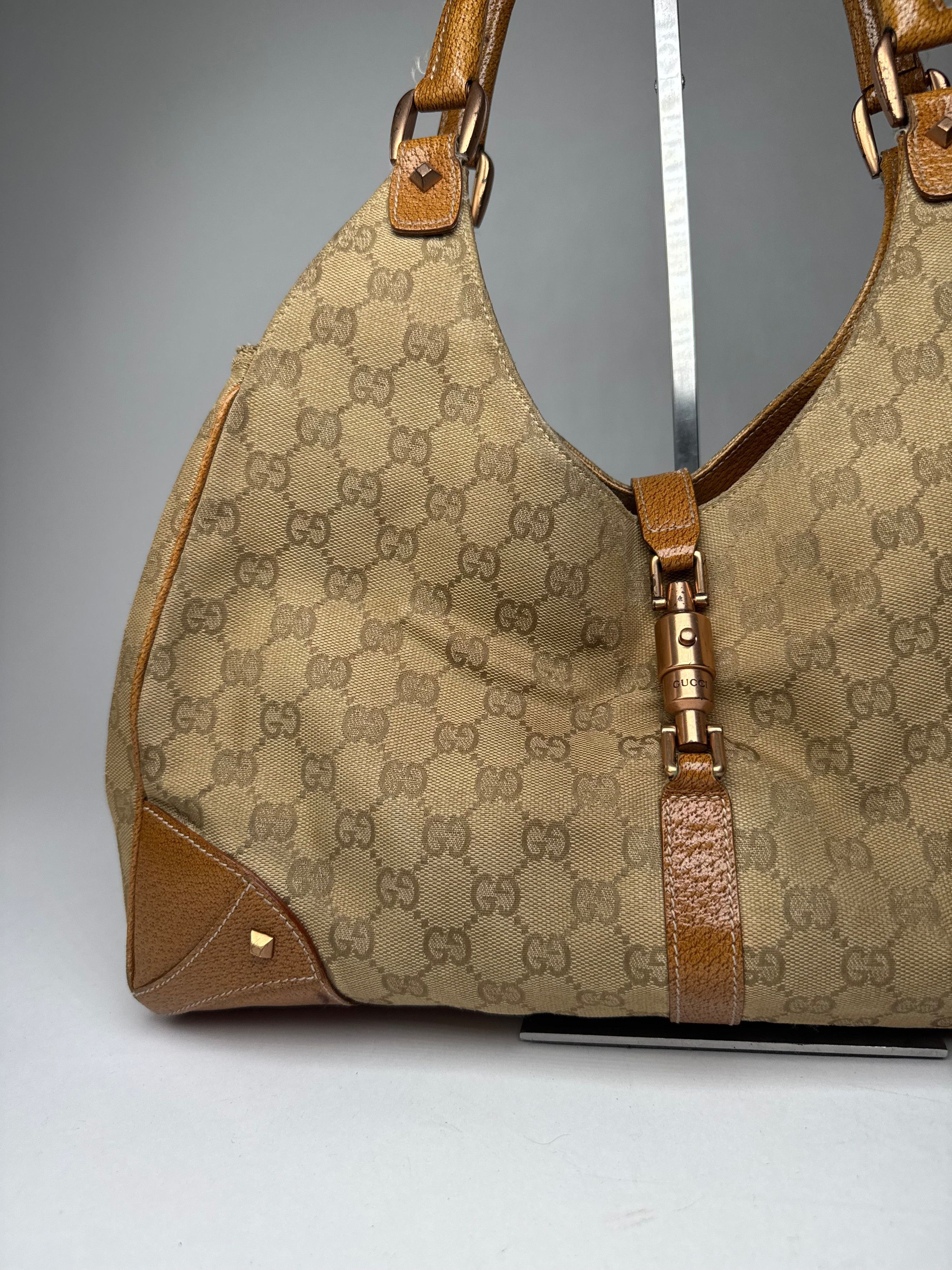Gucci Vintage Jackie 1961 monogram Bag Brige Brown Size ONE SIZE - 8 Thumbnail
