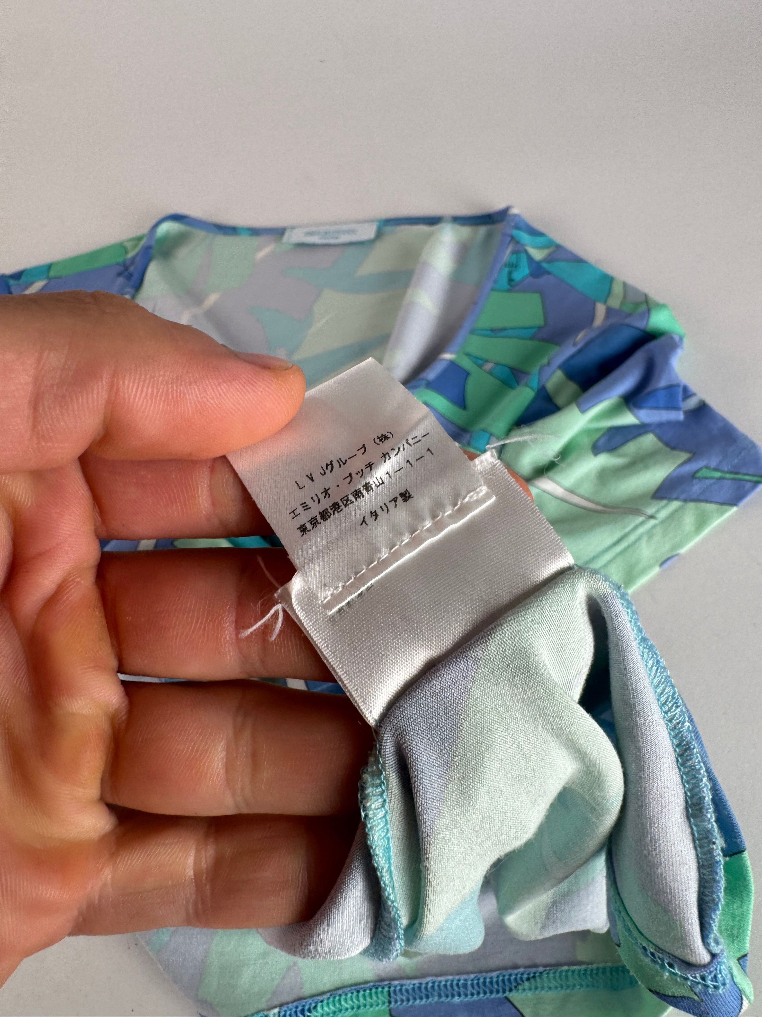Emilio Pucci Vintage Blue Abstract Top XS Size XS / US 0-2 / IT 36-38 - 8 Thumbnail