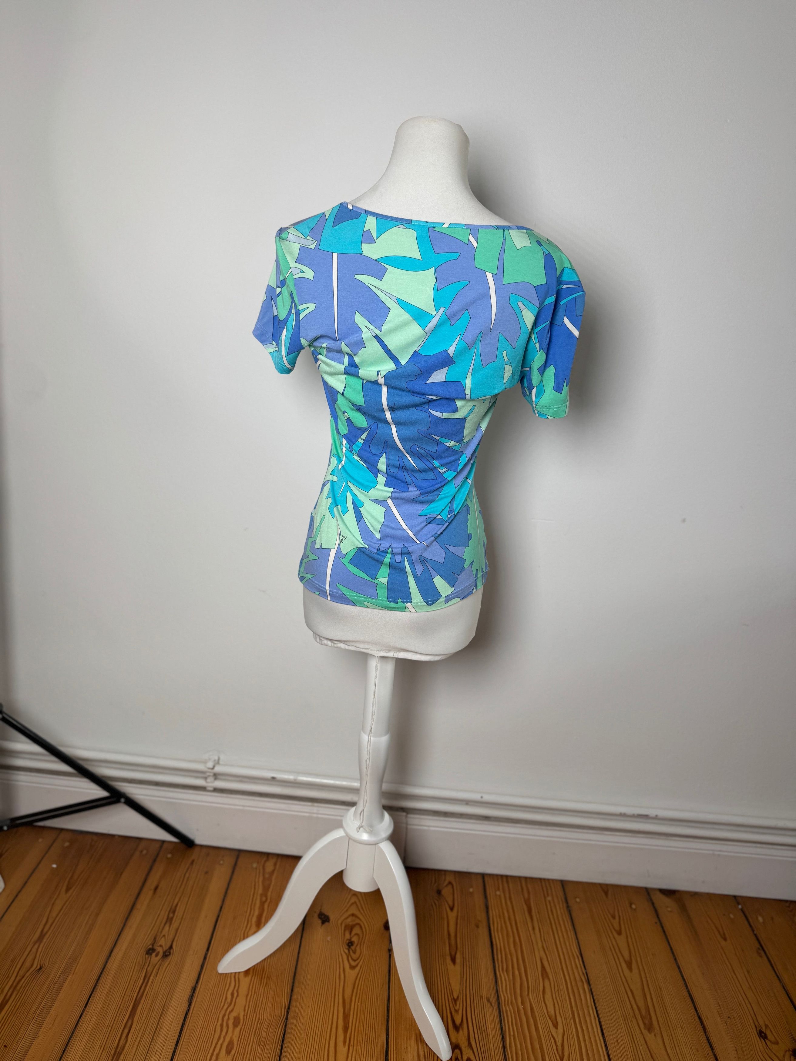 Emilio Pucci Vintage Blue Abstract Top XS Size XS / US 0-2 / IT 36-38 - 3 Thumbnail