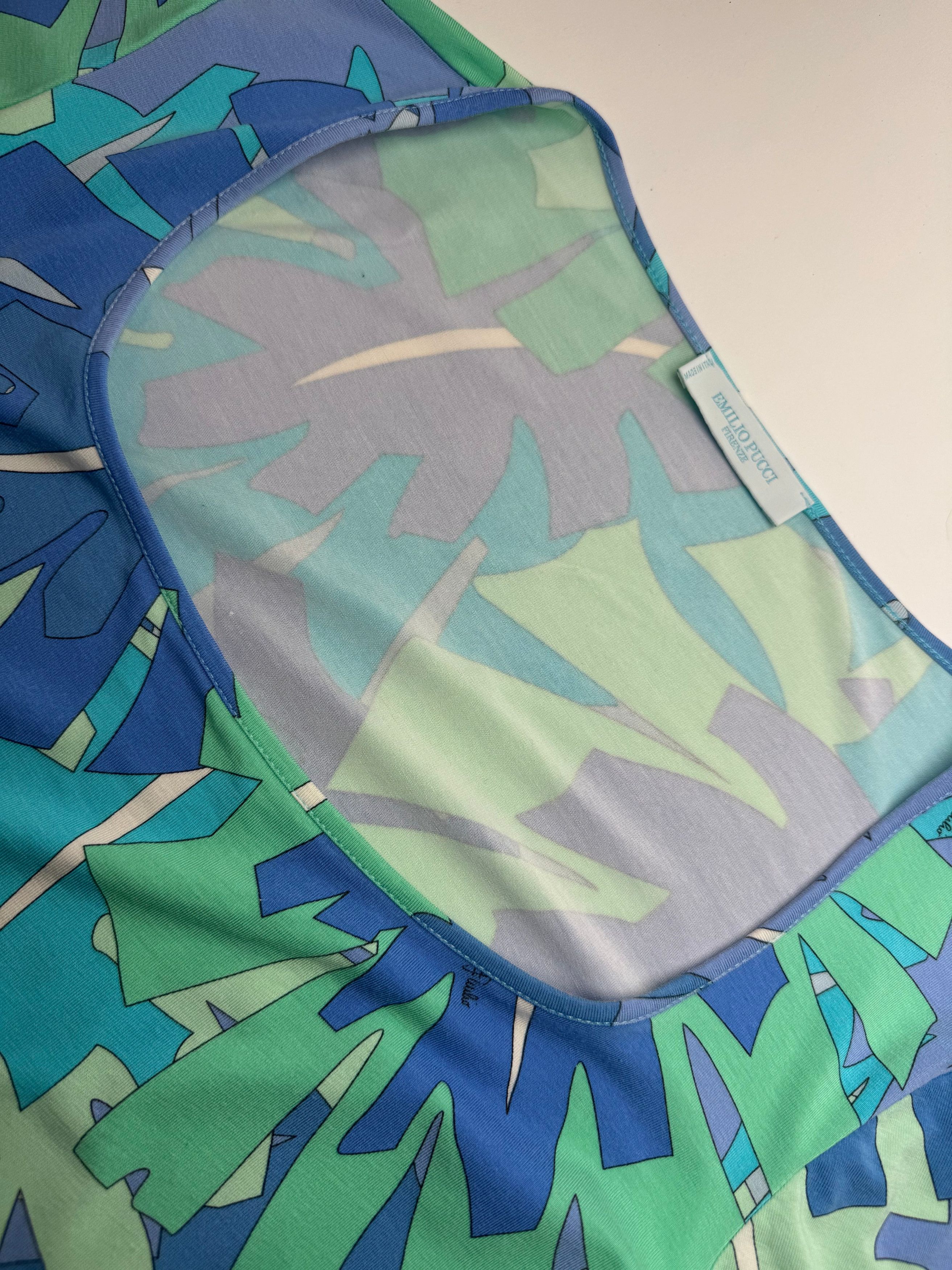 Emilio Pucci Vintage Blue Abstract Top XS Size XS / US 0-2 / IT 36-38 - 5 Thumbnail