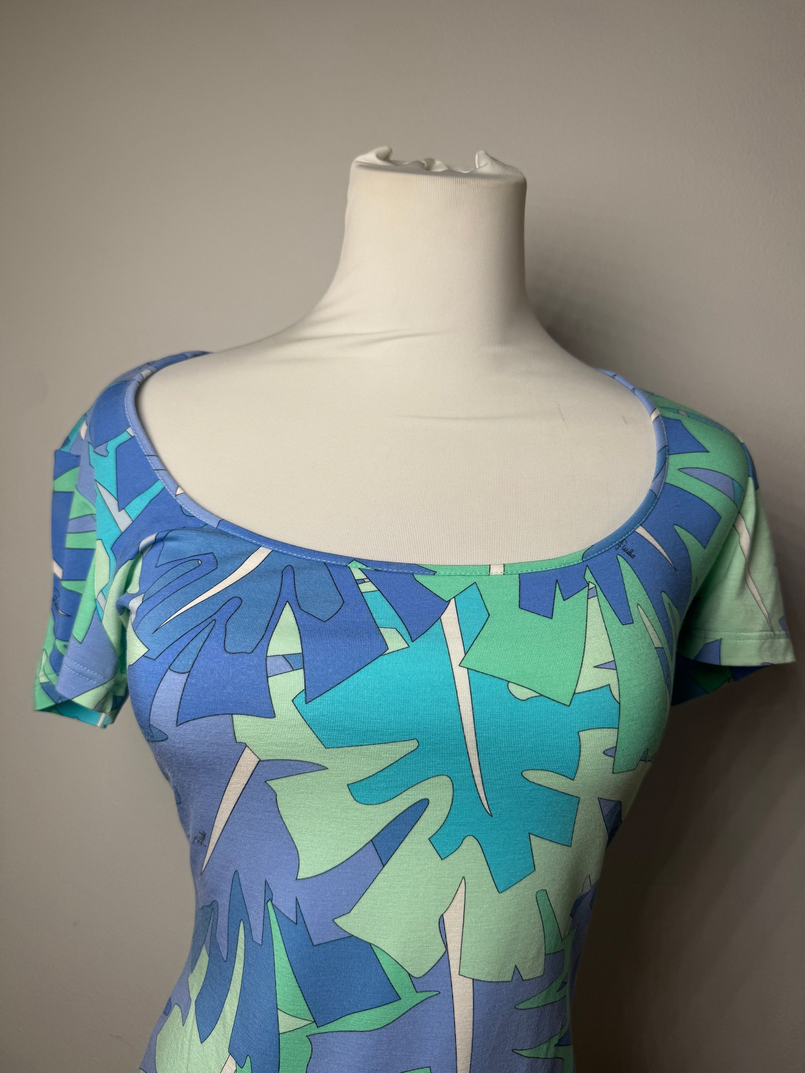 Emilio Pucci Vintage Blue Abstract Top XS Size XS / US 0-2 / IT 36-38 - 12 Thumbnail