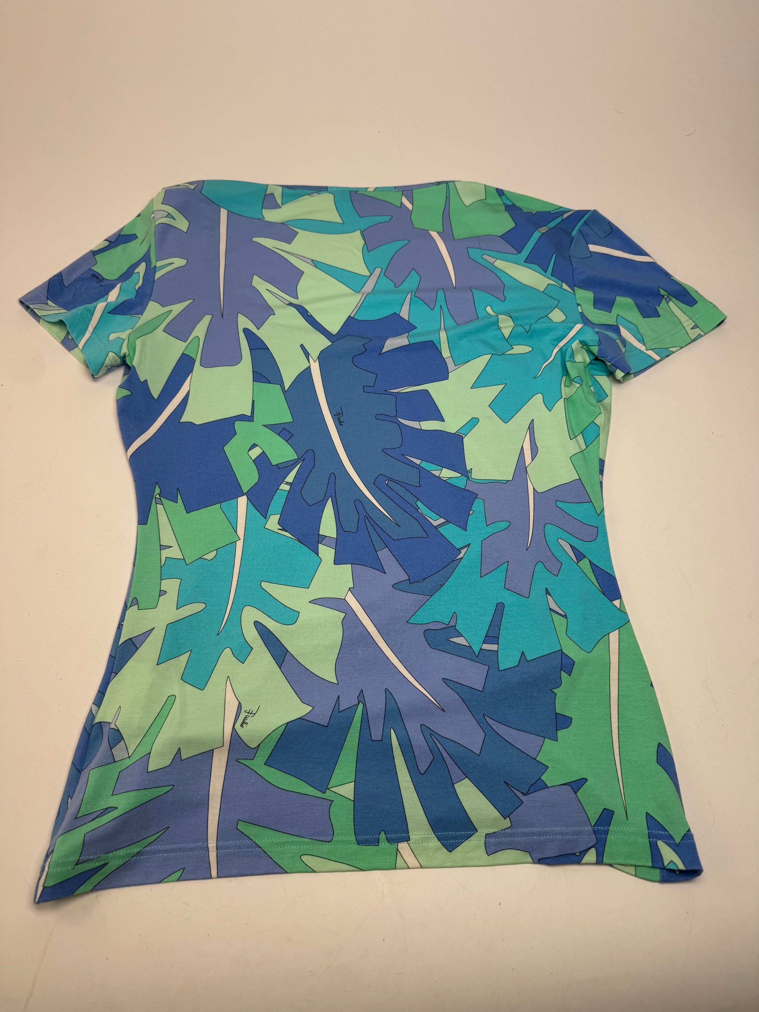 Emilio Pucci Vintage Blue Abstract Top XS Size XS / US 0-2 / IT 36-38 - 9 Thumbnail