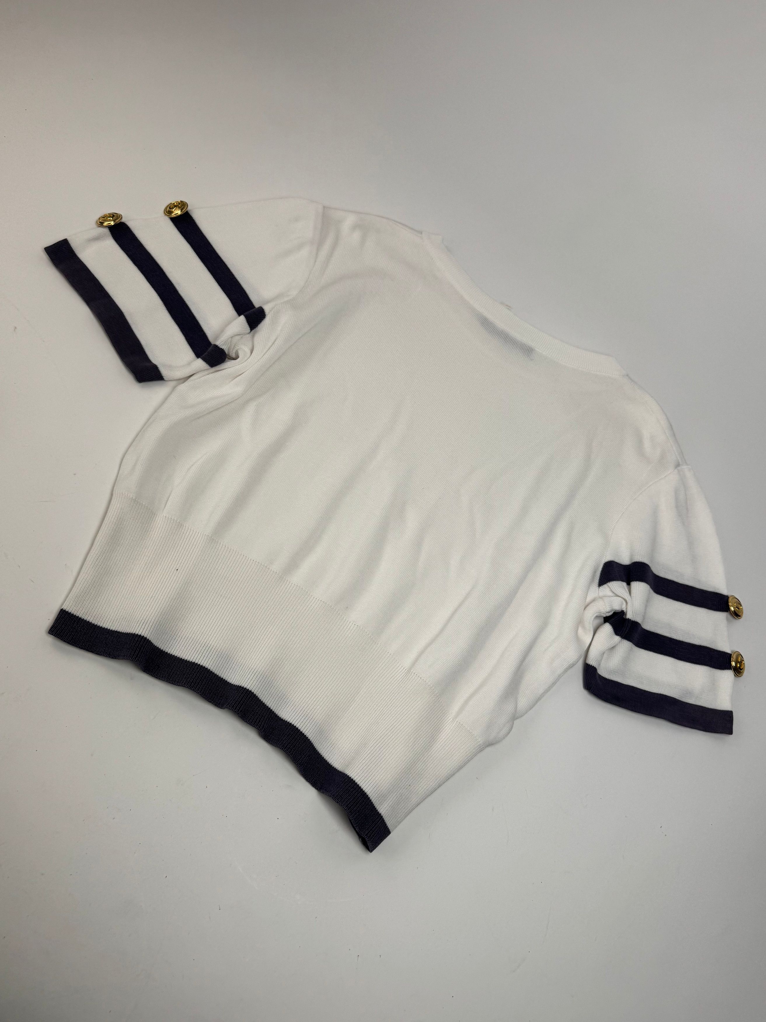 Givenchy Vintage Striped Shirt M / L black white Size S / US 4 / IT 40 - 6 Thumbnail