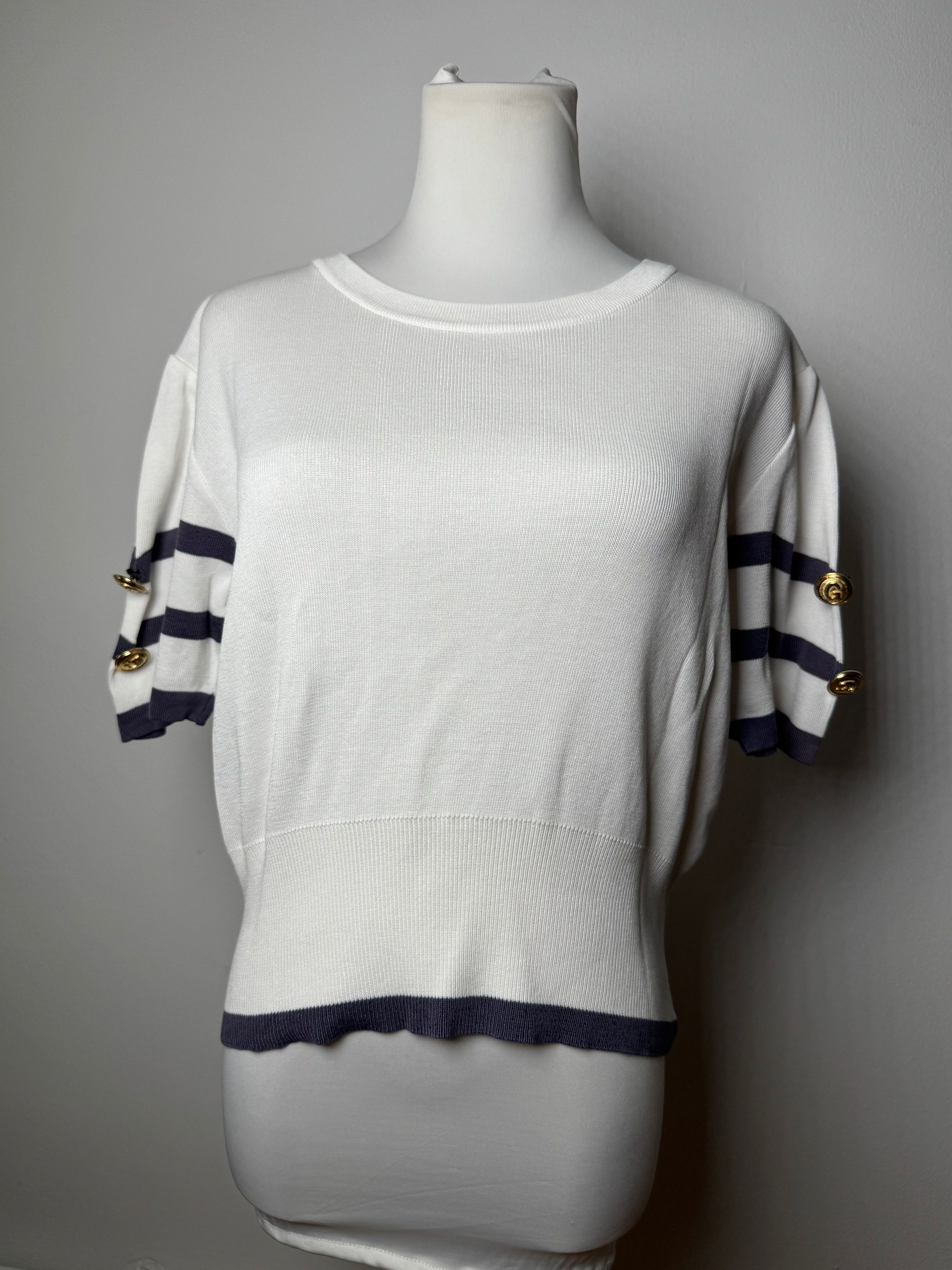Givenchy Vintage Striped Shirt M / L black white Size S / US 4 / IT 40 - 2 Thumbnail