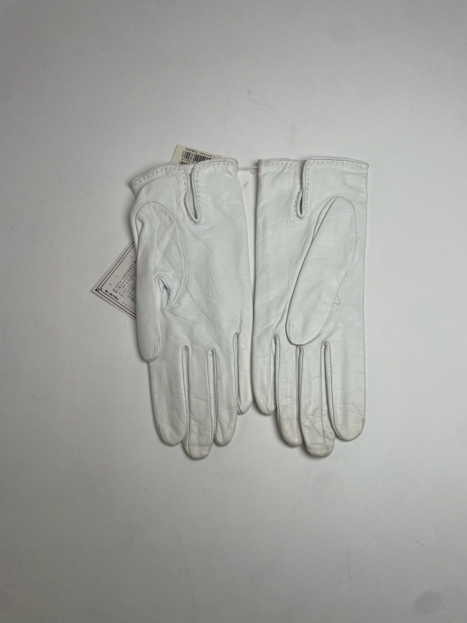 Celine Vintage Paris Leather Gloves White Size ONE SIZE - 3 Thumbnail