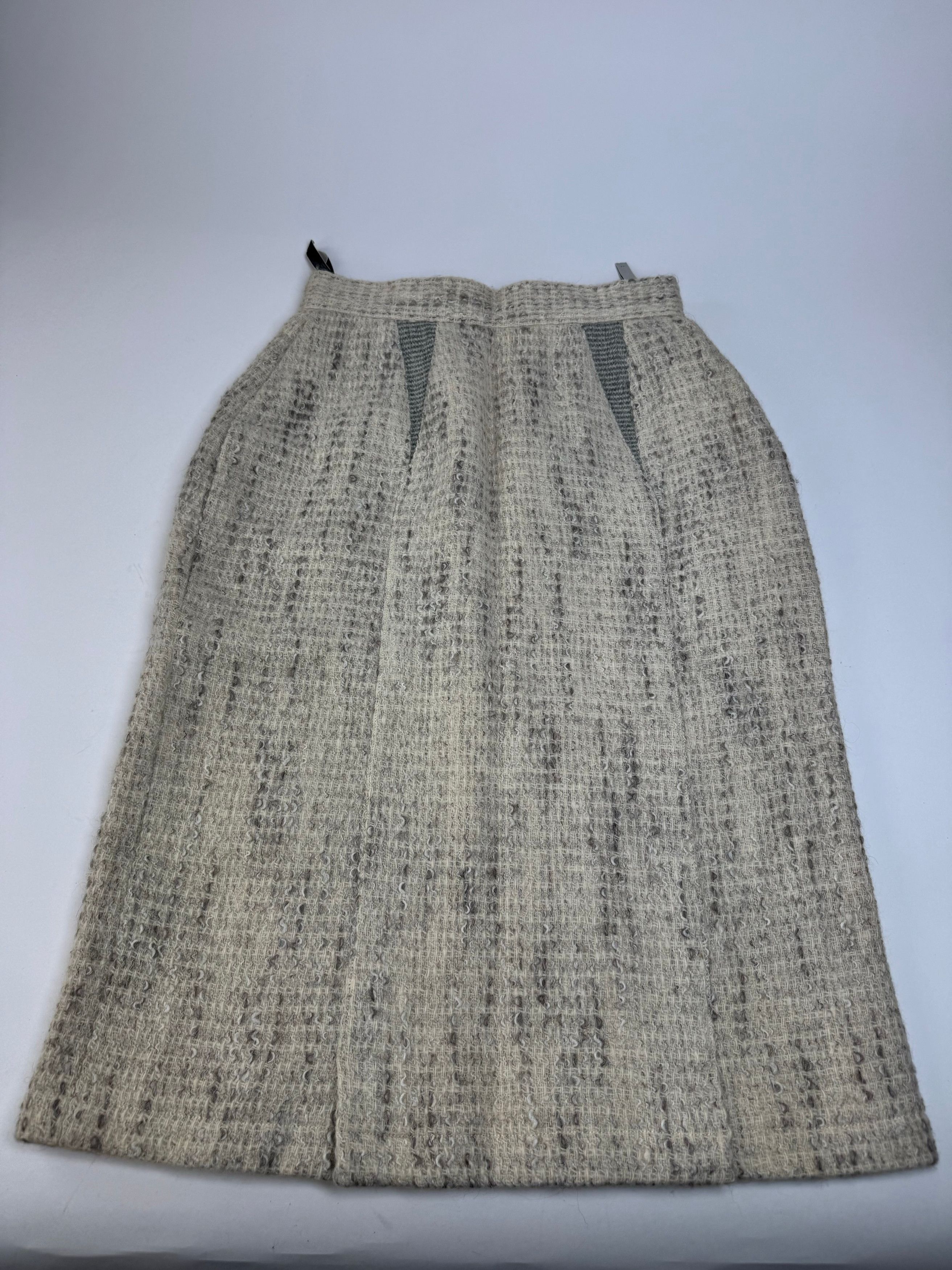 Dior Vintage Wool Skirt Shite Grey M Size 34" / US 12 / IT 48 - 4 Thumbnail
