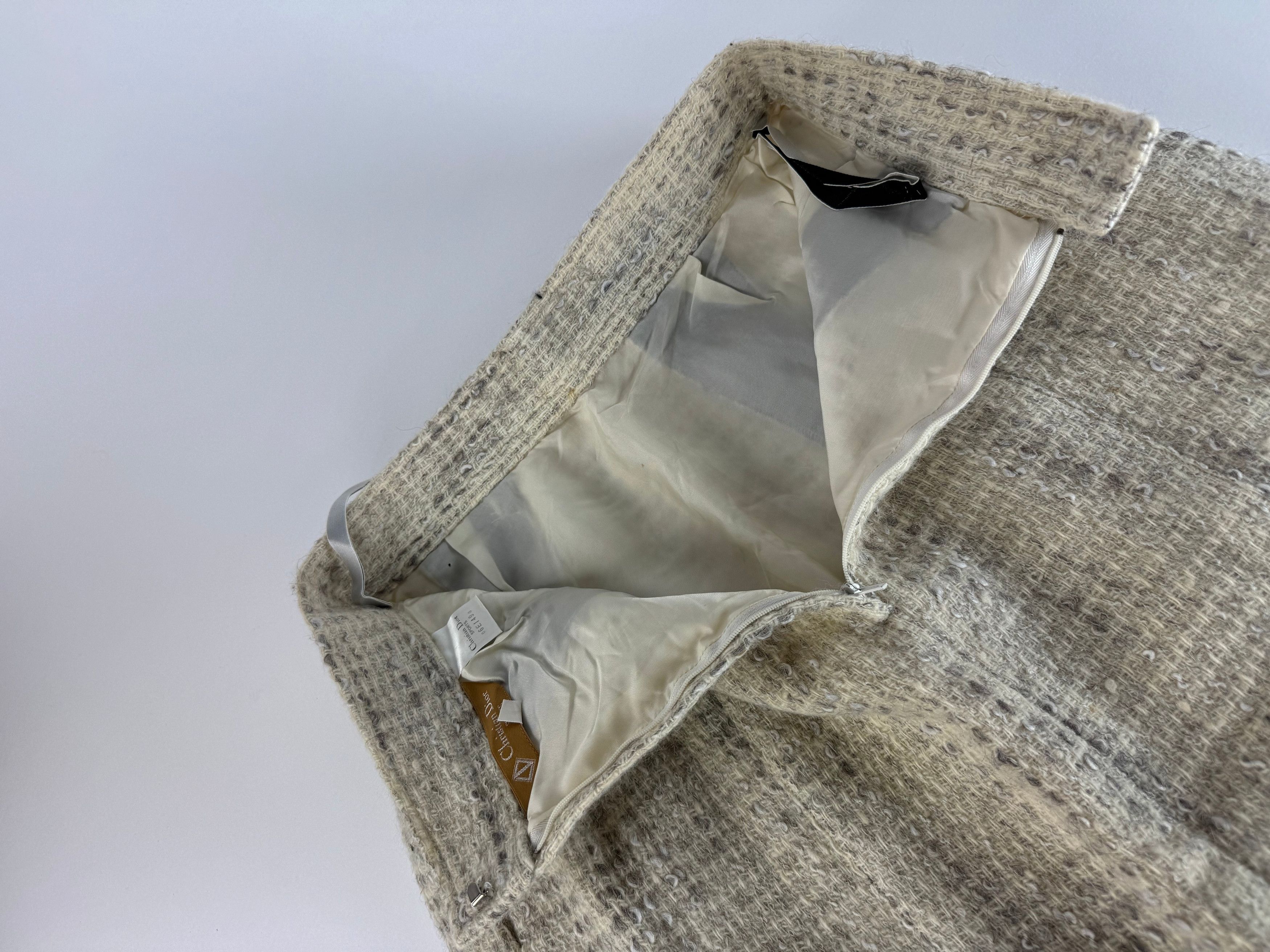 Dior Vintage Wool Skirt Shite Grey M Size 34" / US 12 / IT 48 - 9 Thumbnail