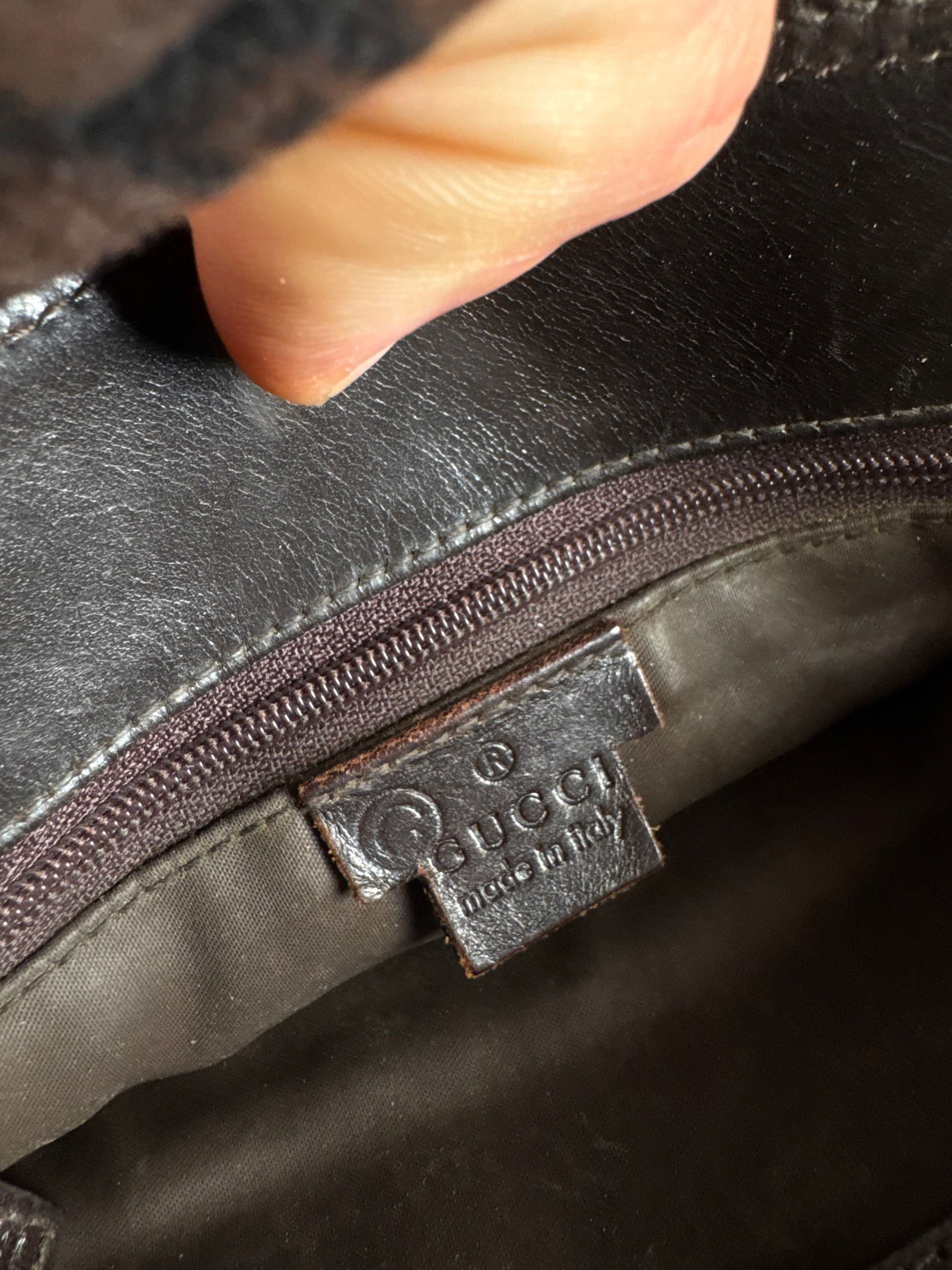 Gucci Vintage G Monogram Wool Leather Mini Tote Bag Brown Size ONE SIZE - 4 Thumbnail