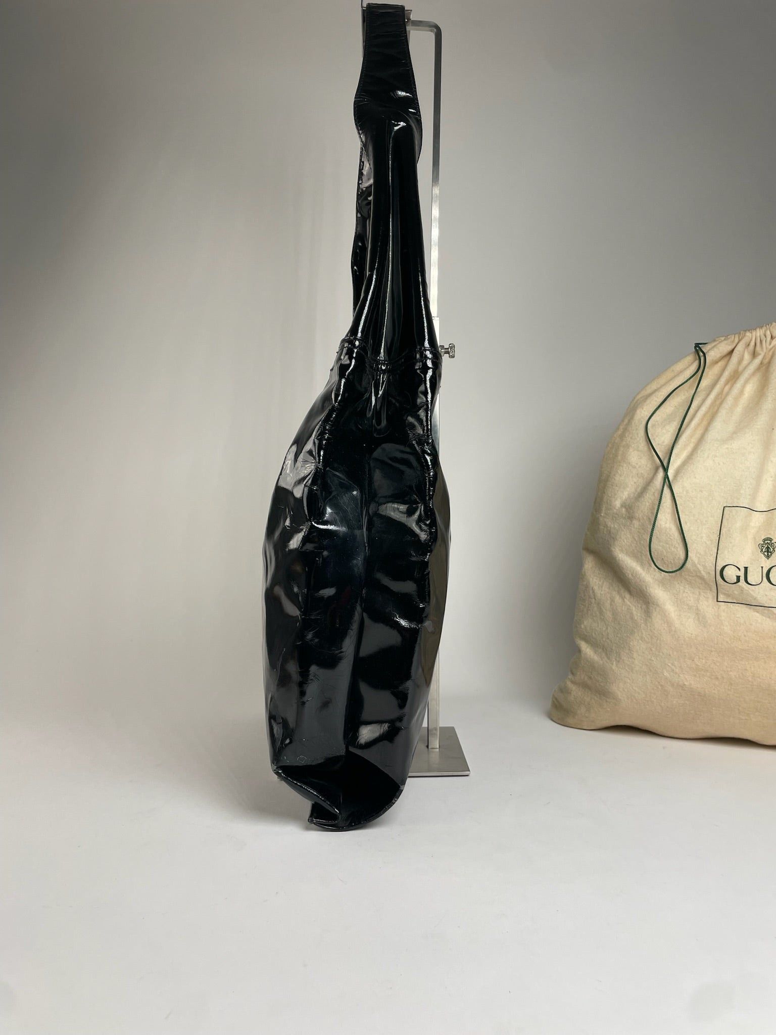Gucci Vintage Patent Leather Handbag Black Size ONE SIZE - 8 Thumbnail
