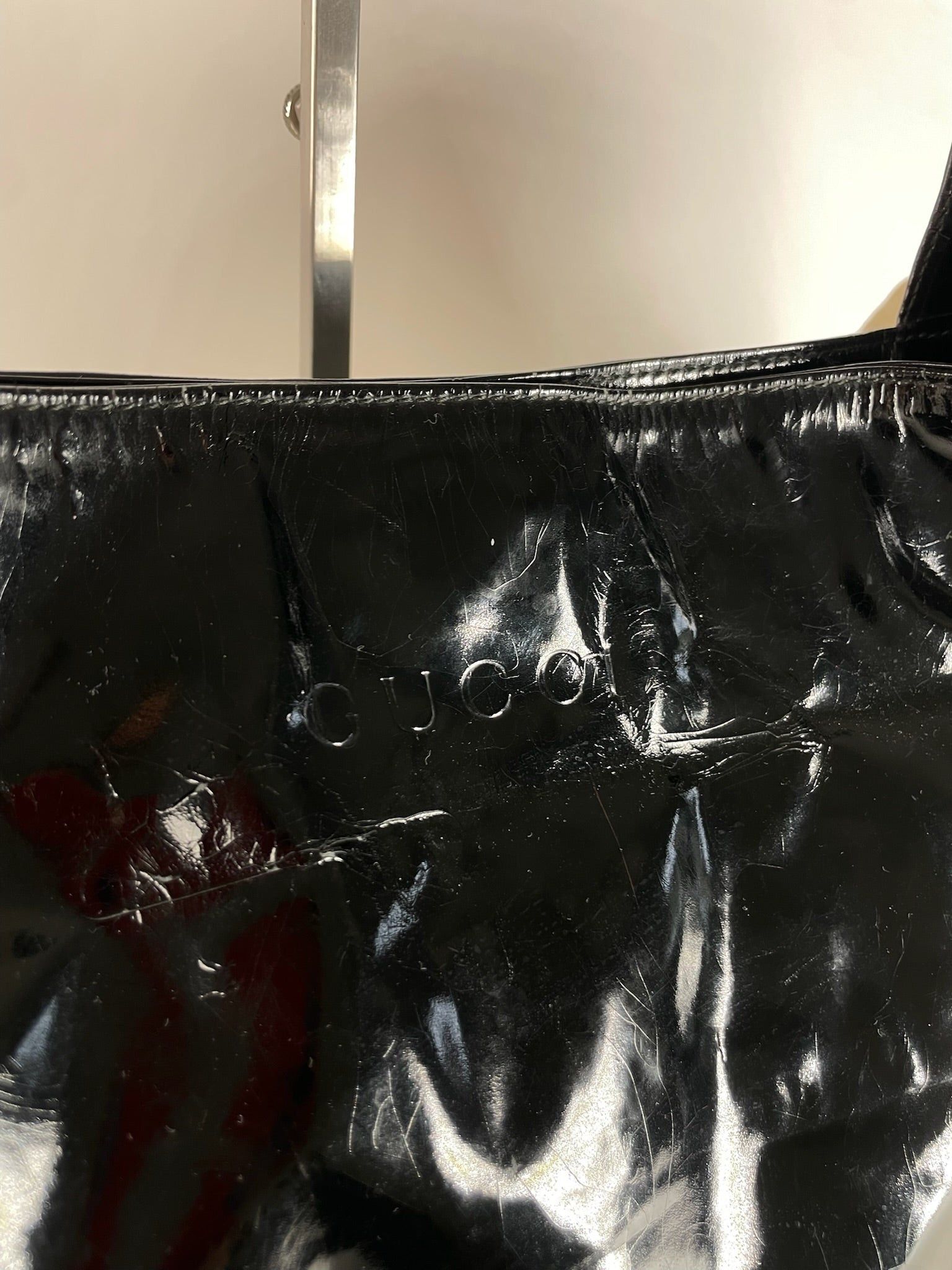 Gucci Vintage Patent Leather Handbag Black Size ONE SIZE - 12 Thumbnail