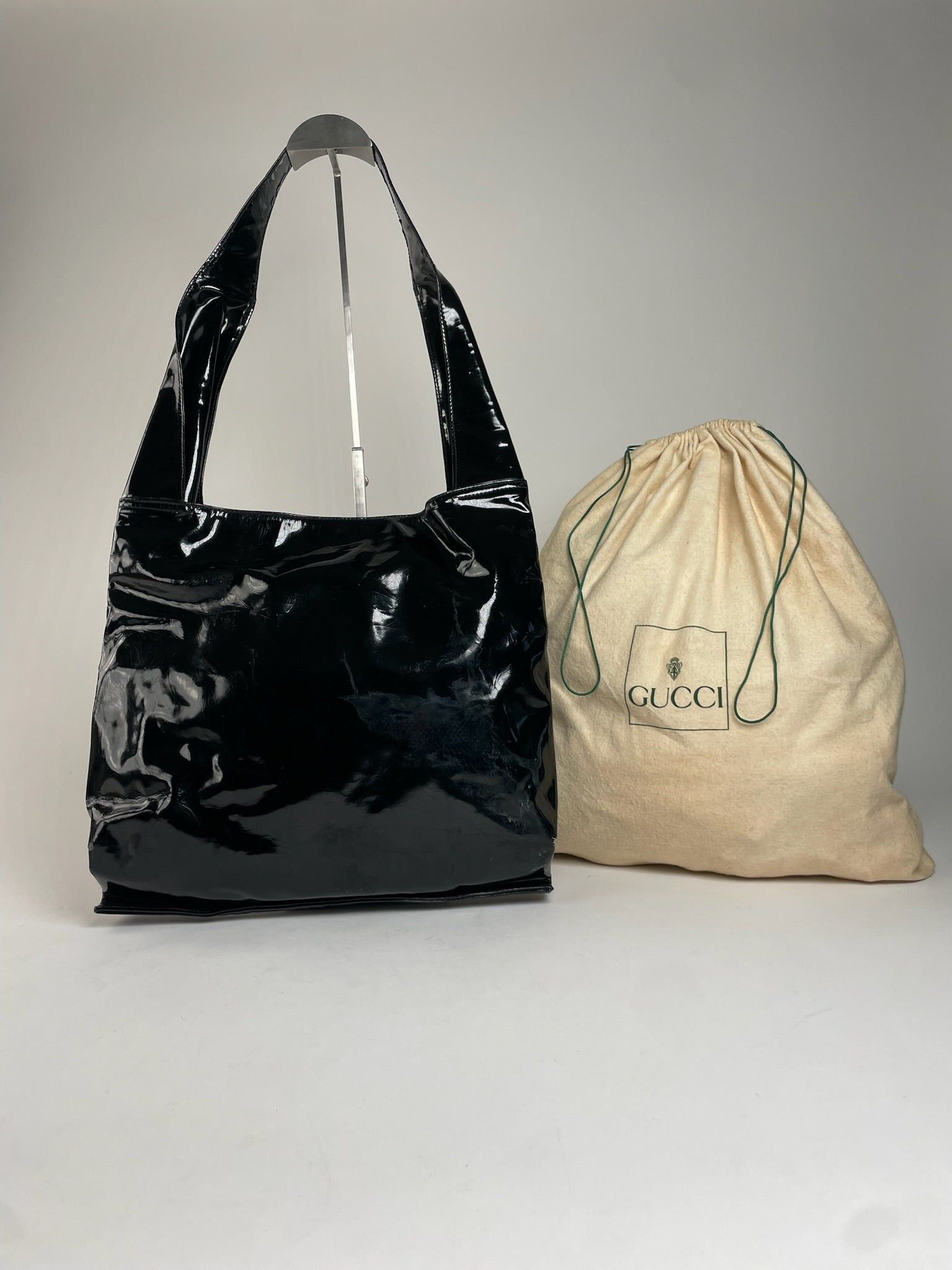Gucci Vintage Patent Leather Handbag Black Size ONE SIZE - 2 Thumbnail