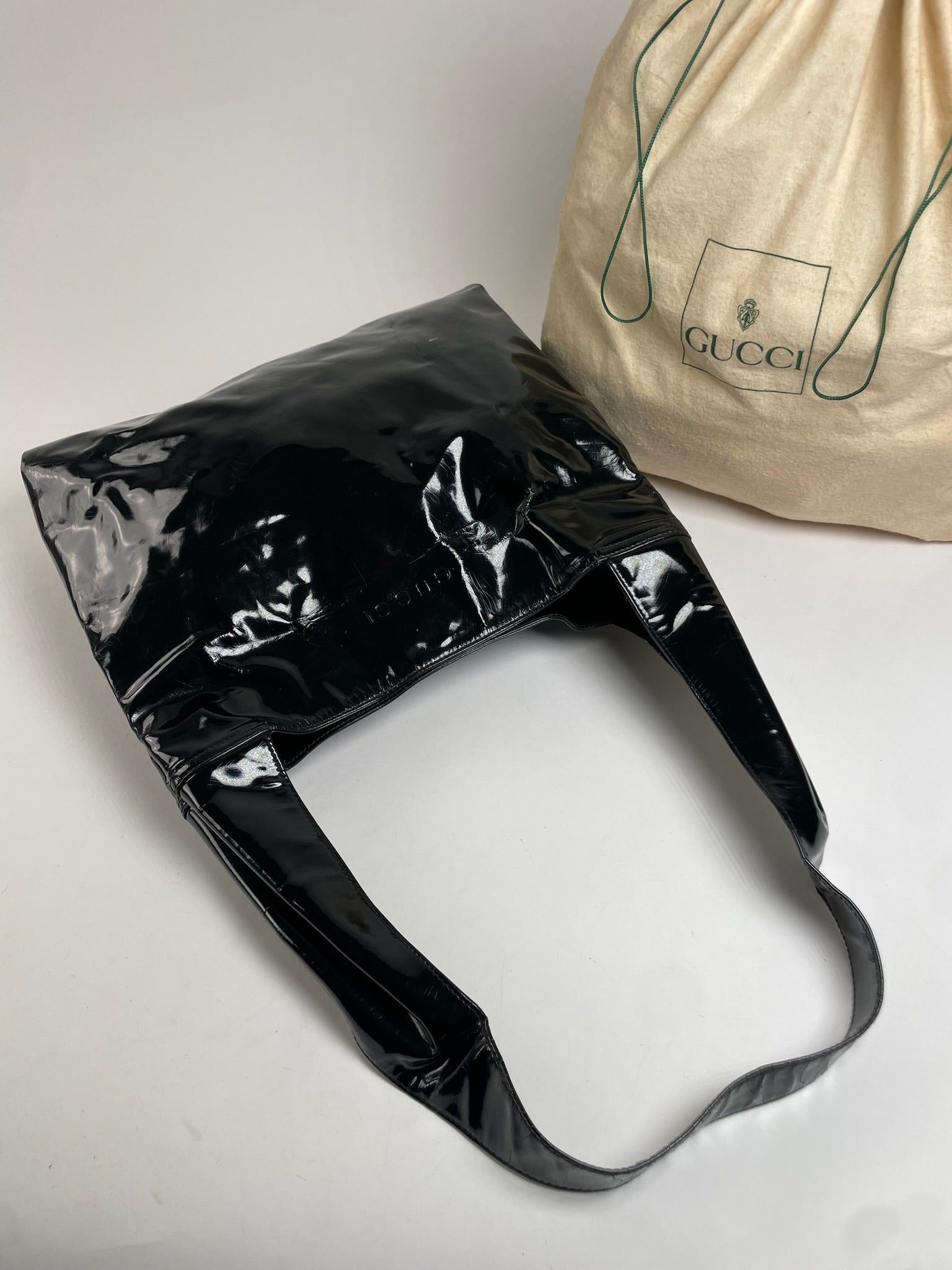 Gucci Vintage Patent Leather Handbag Black Size ONE SIZE - 7 Thumbnail