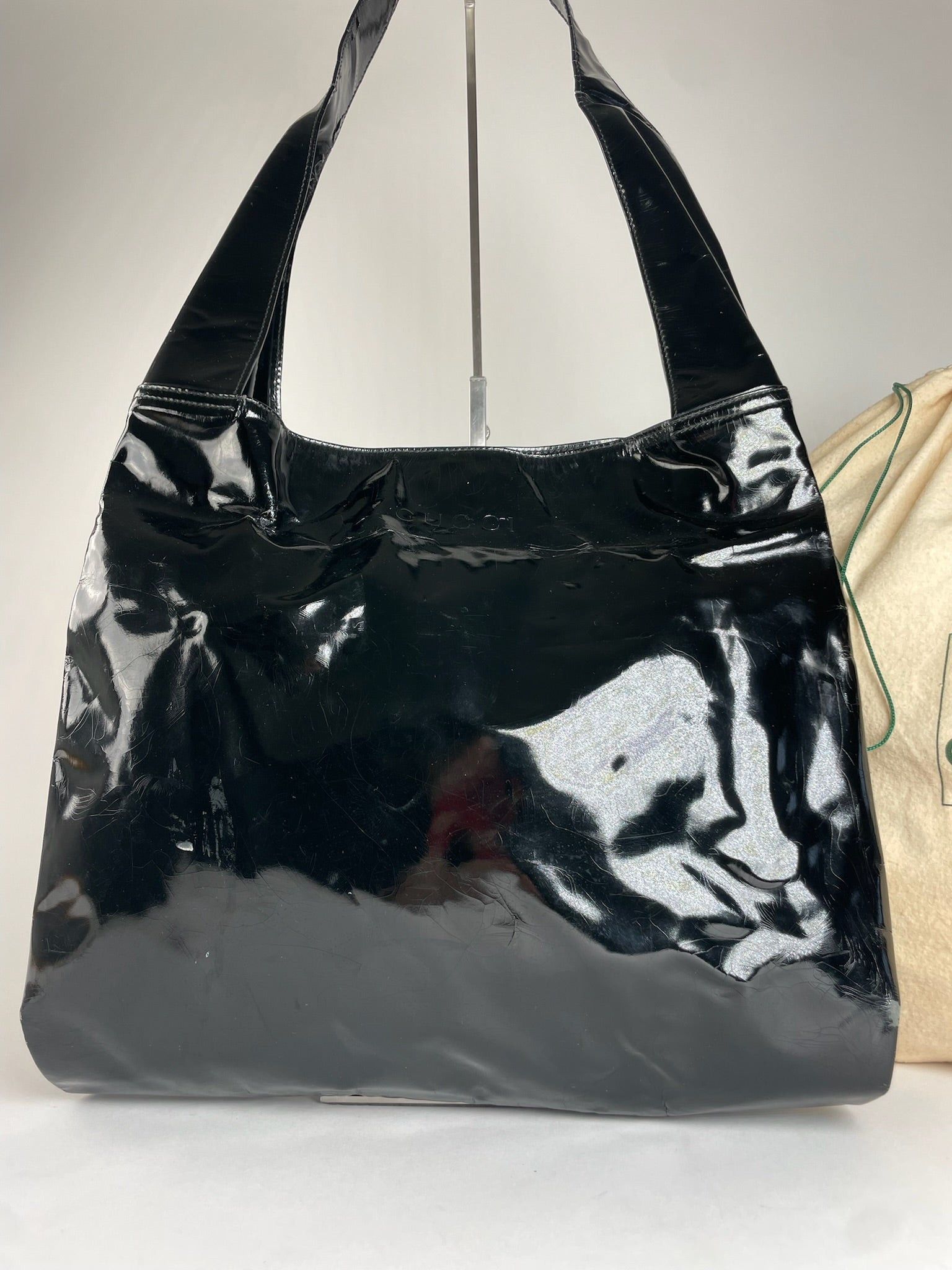 Gucci Vintage Patent Leather Handbag Black Size ONE SIZE - 9 Thumbnail