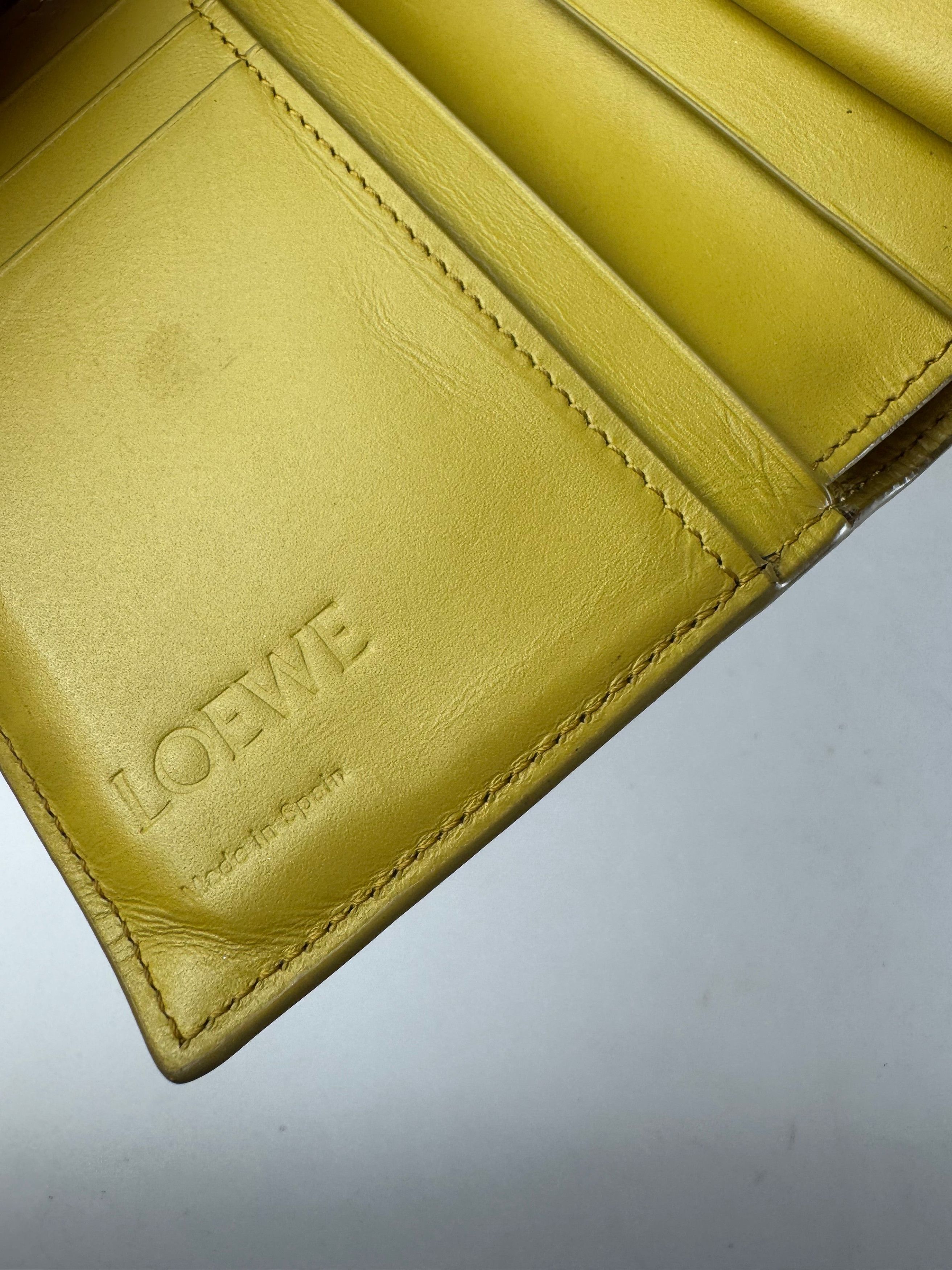 Loewe Vintage Anagram Logo Leather Wallet Yellow Size ONE SIZE - 7 Thumbnail