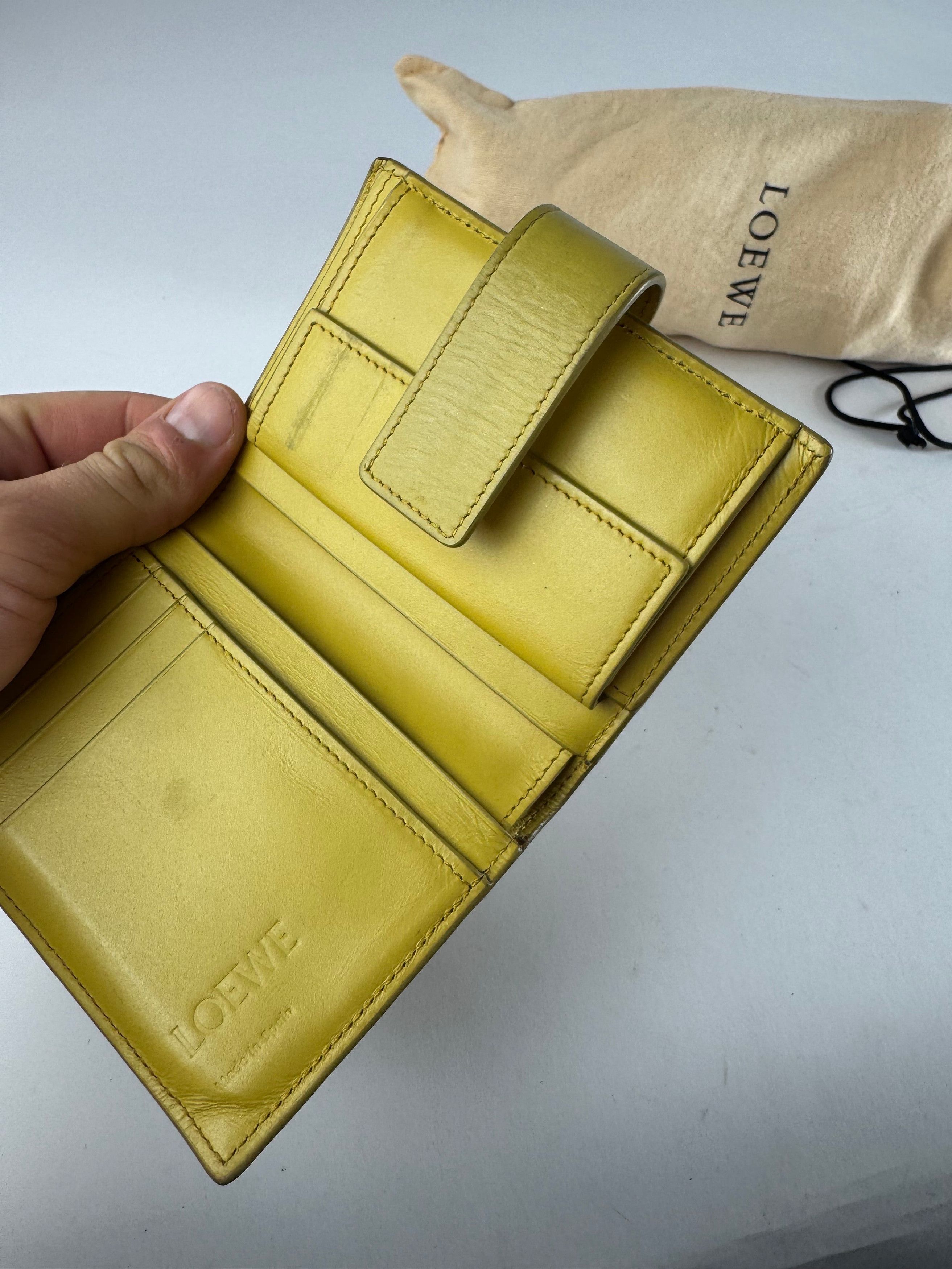 Loewe Vintage Anagram Logo Leather Wallet Yellow Size ONE SIZE - 5 Thumbnail