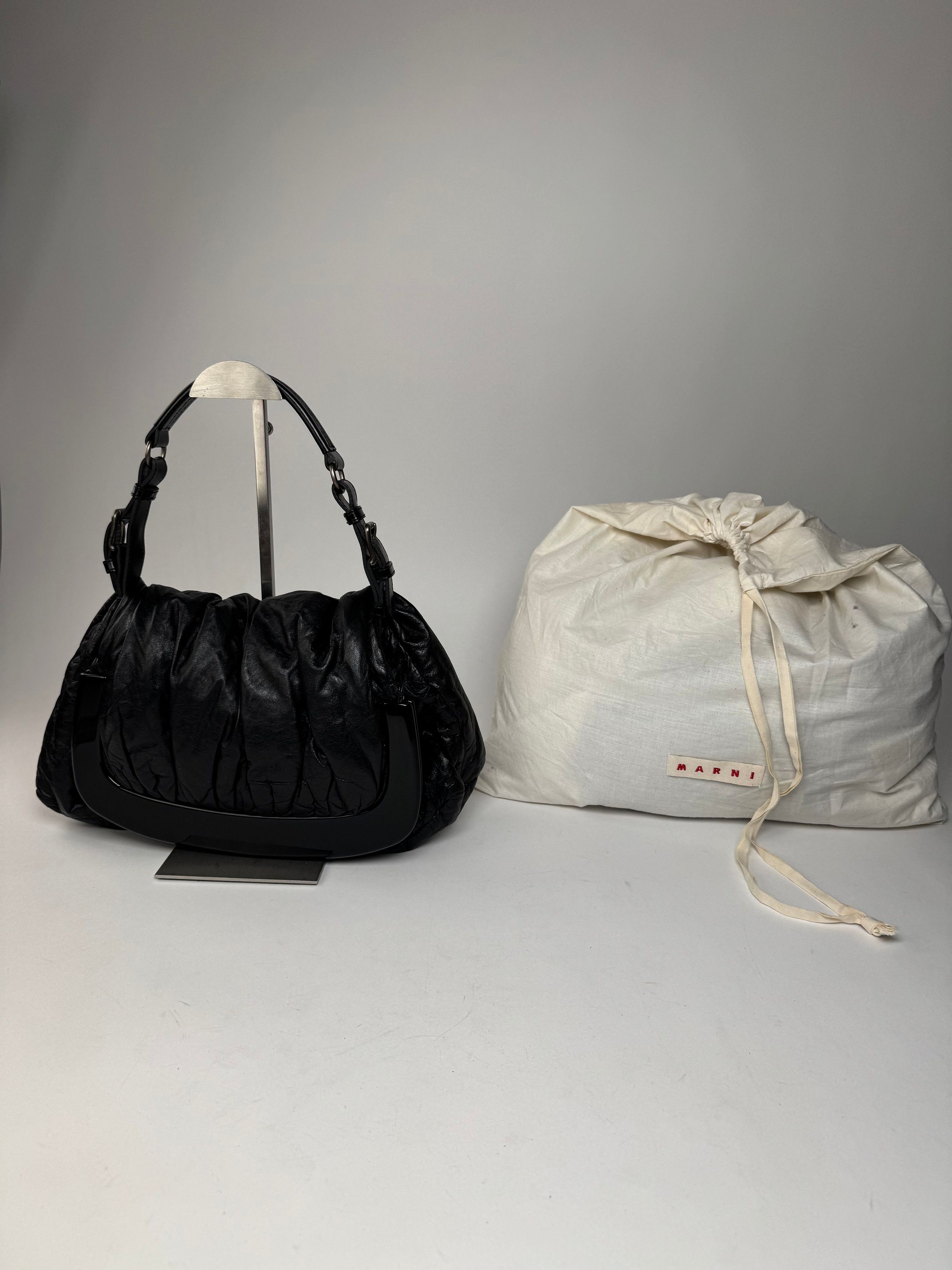 Marni Vintage Vegan Leather Handbag Black Size ONE SIZE - 11 Thumbnail