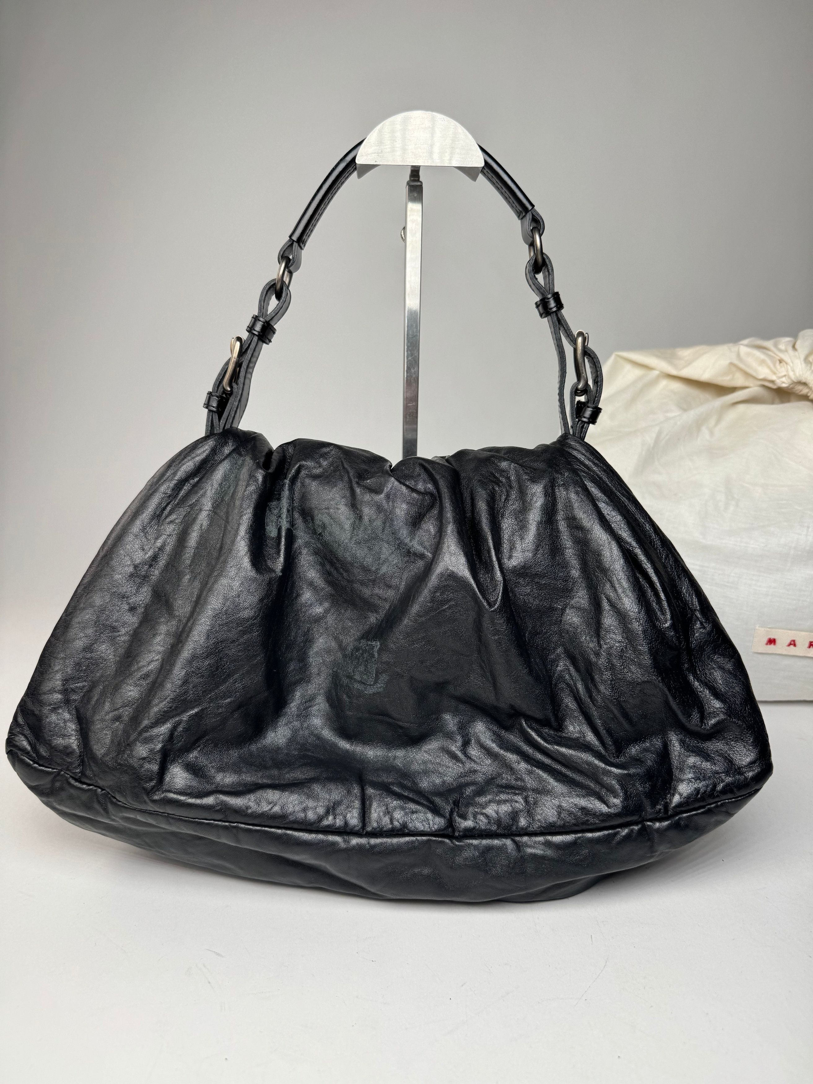 Marni Vintage Vegan Leather Handbag Black Size ONE SIZE - 4 Thumbnail