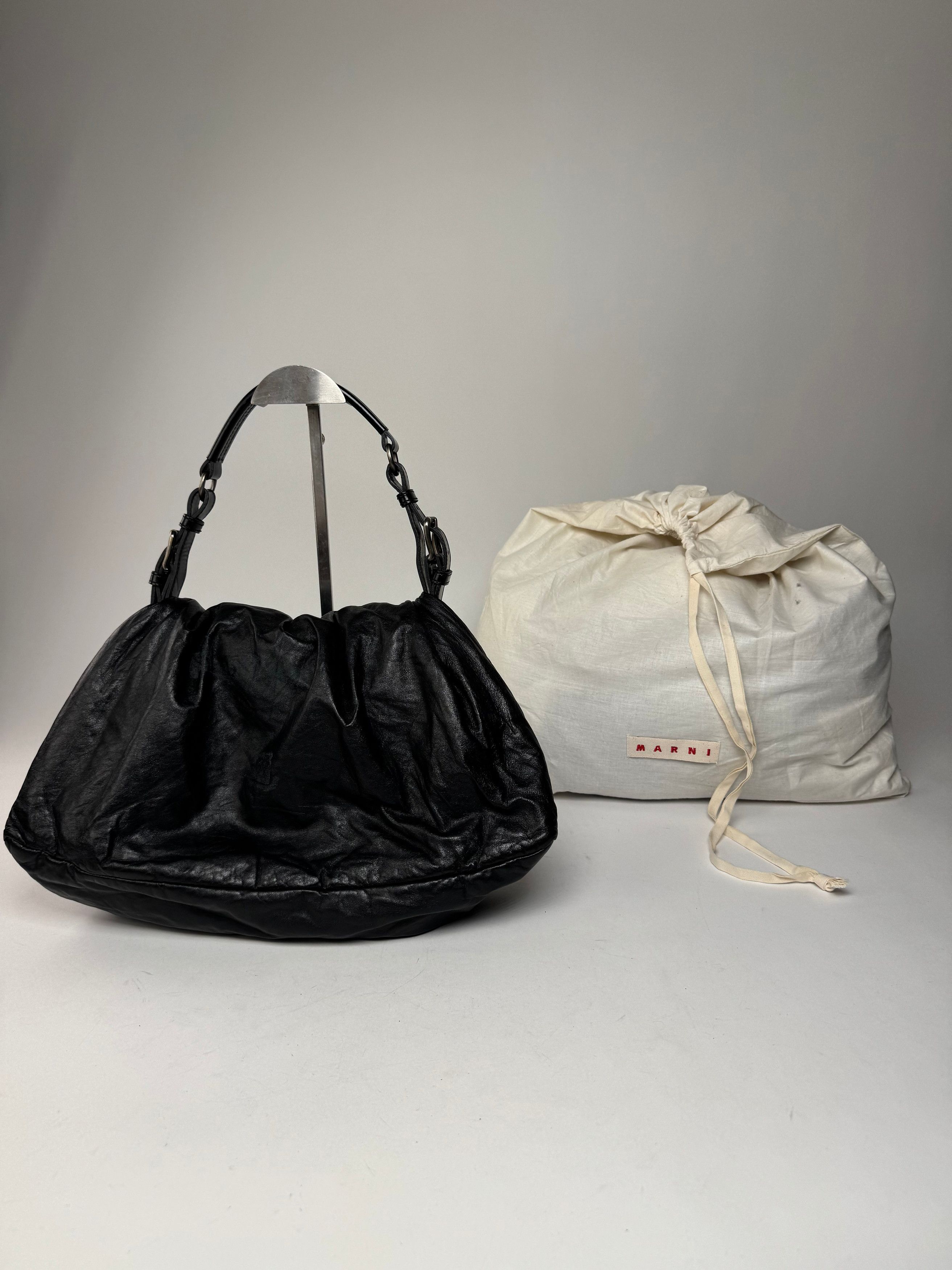 Marni Vintage Vegan Leather Handbag Black Size ONE SIZE - 10 Thumbnail