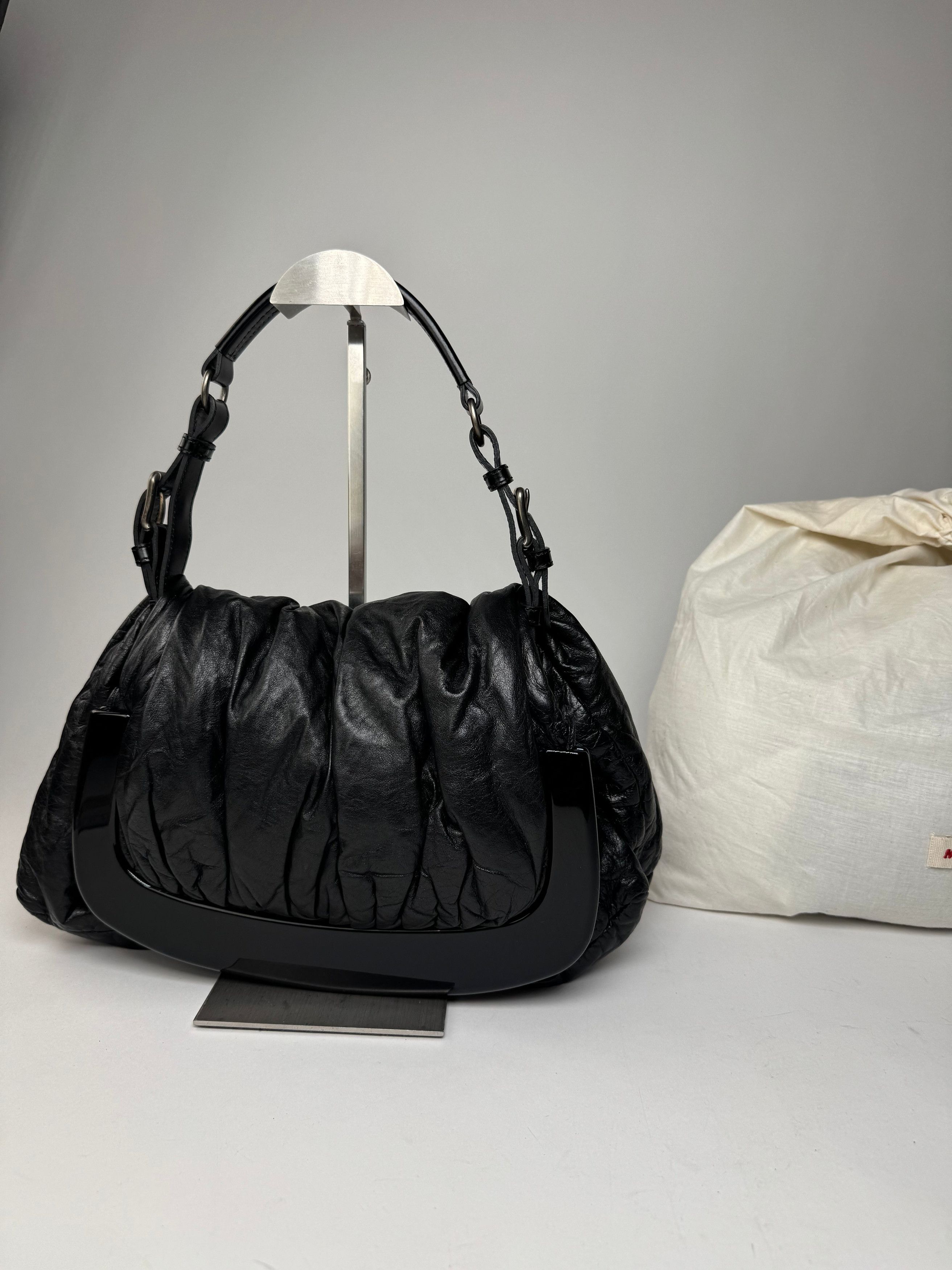 Marni Vintage Vegan Leather Handbag Black Size ONE SIZE - 2 Thumbnail