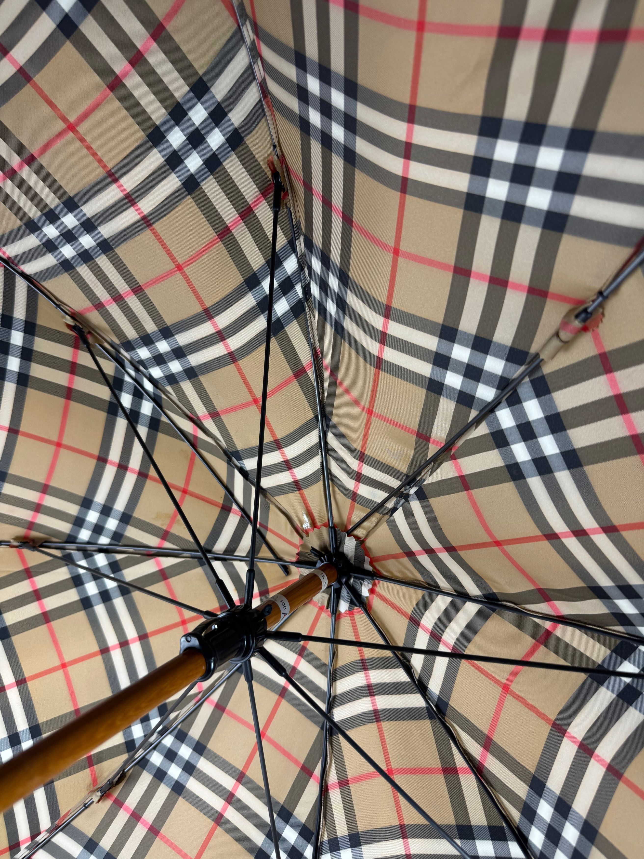 Burberry Vintage Nova Check Umbrella Beige Size ONE SIZE - 8 Thumbnail