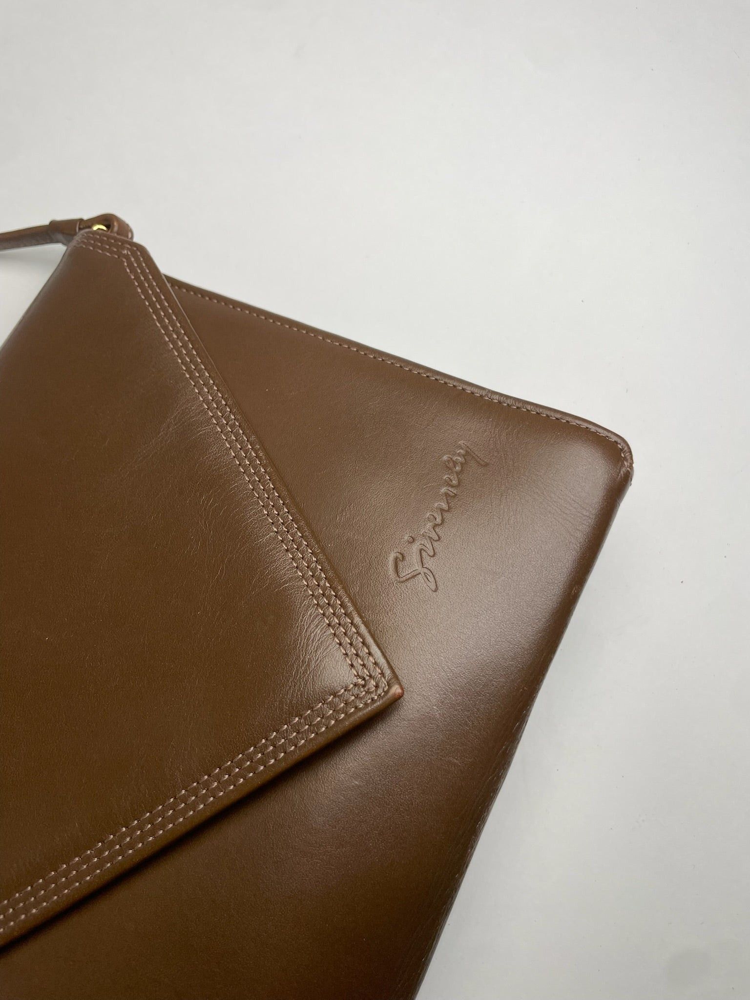 Givenchy Vintage Asymetric Leather Shoulder Bag Brown Size ONE SIZE - 6 Thumbnail