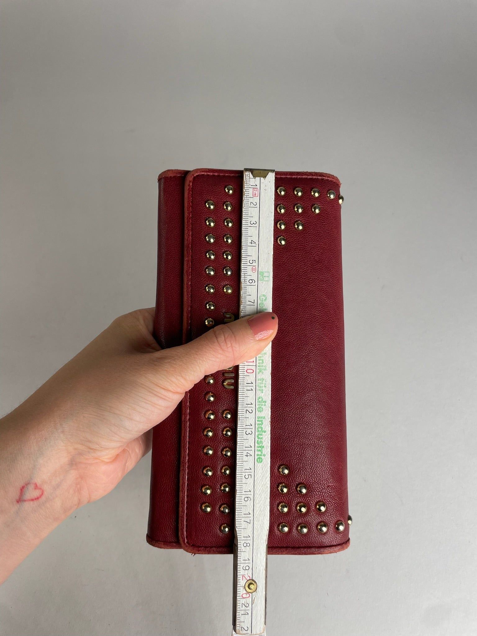 Miu Miu Vintage Studded Leather Wallet Red Size ONE SIZE - 7 Thumbnail