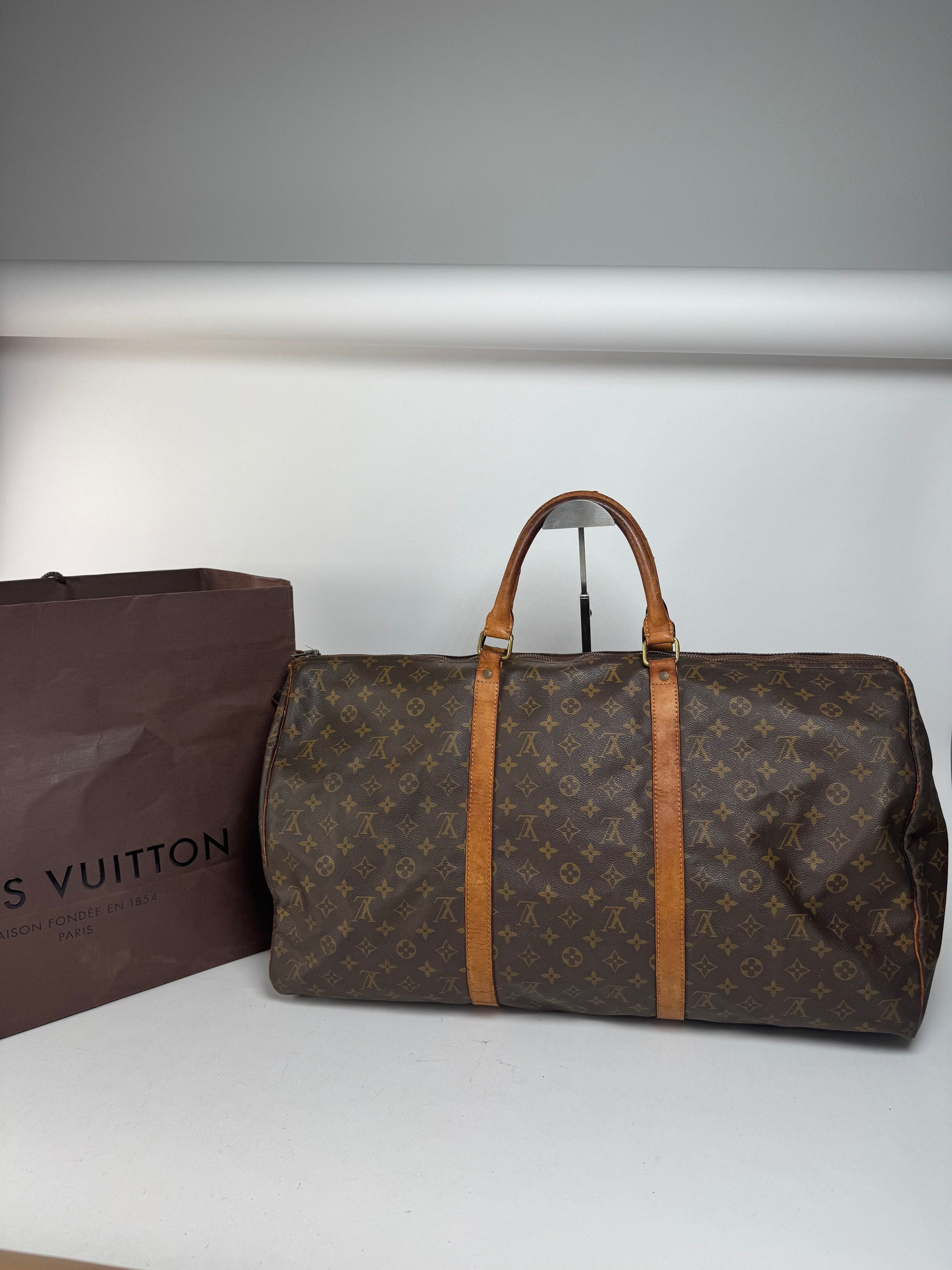 Louis Vuitton Vintage Monogram 60keepball leather duffel bag brown Size ONE SIZE - 13 Thumbnail
