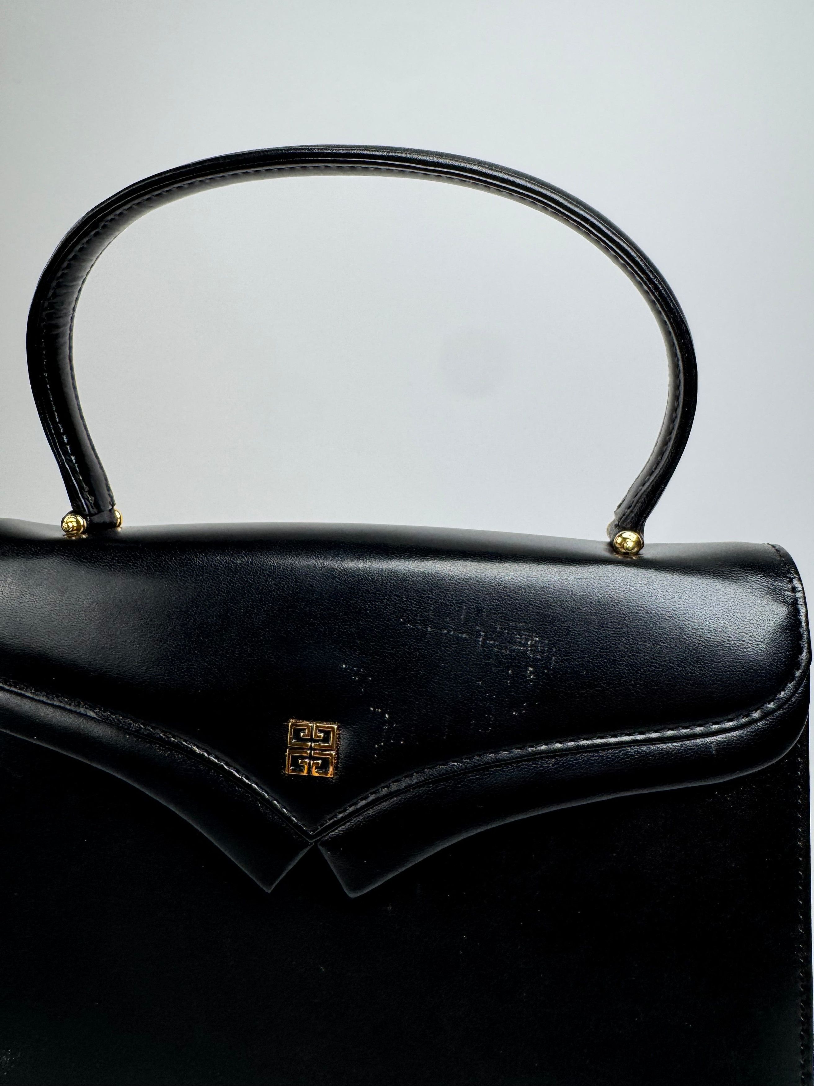 Givenchy Vintage Leather Handbag Black Size ONE SIZE - 4 Thumbnail