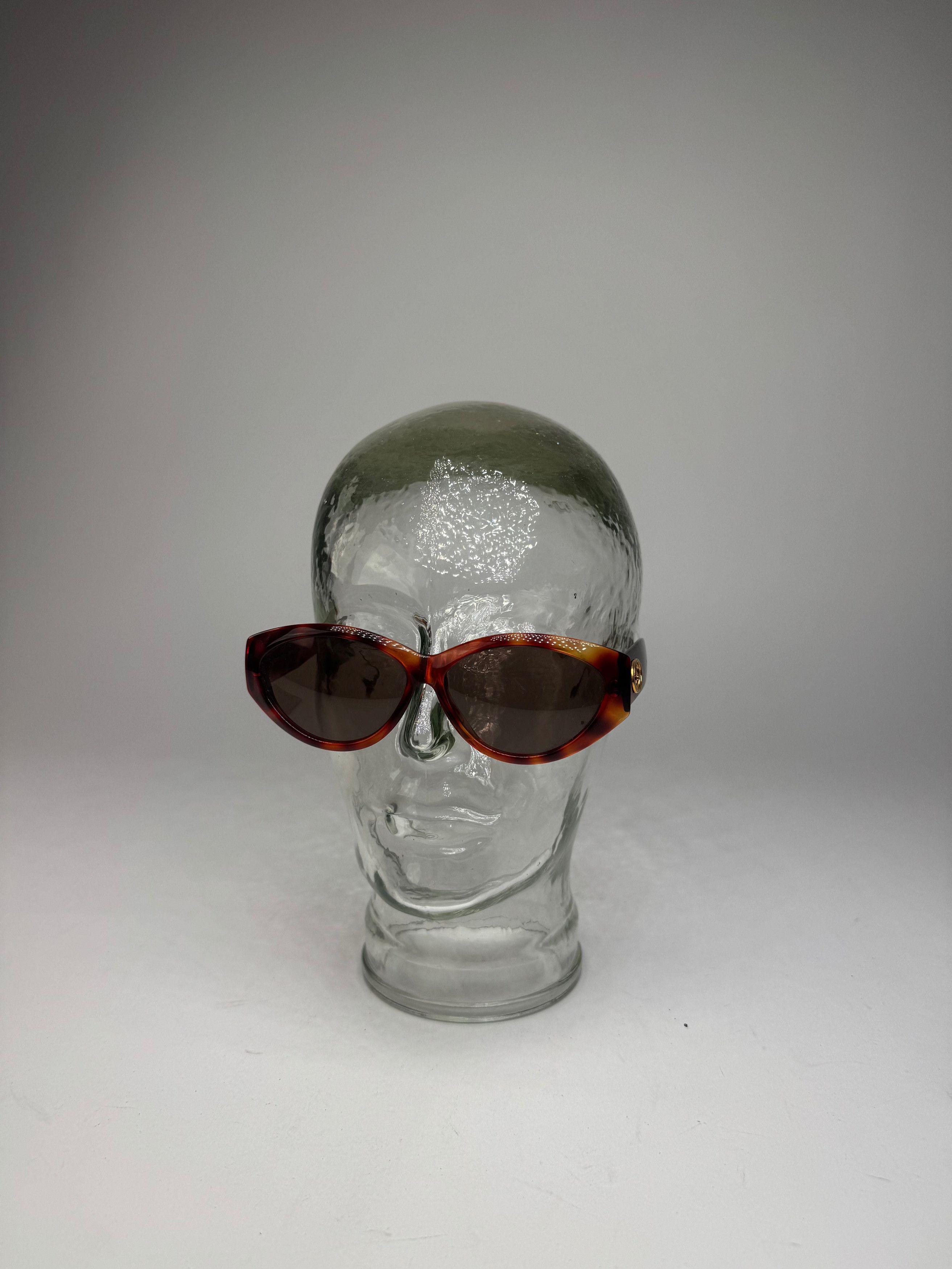 Gucci Vintage Retro Sunglasses Leopard Emblossed Size ONE SIZE - 11 Thumbnail