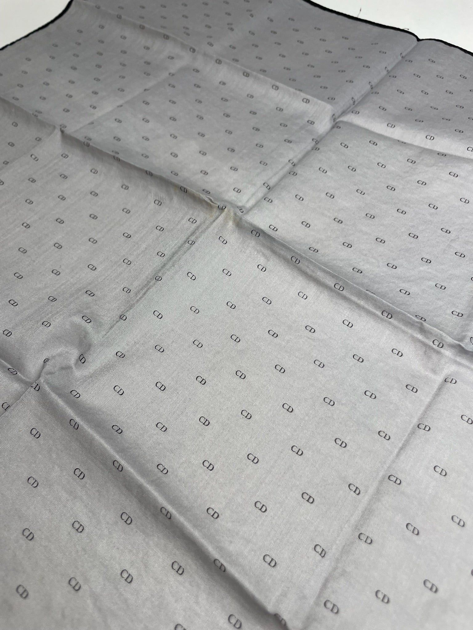 Dior Vintage Celine Paris Monogram Scarf Grey Black Size ONE SIZE - 5 Thumbnail