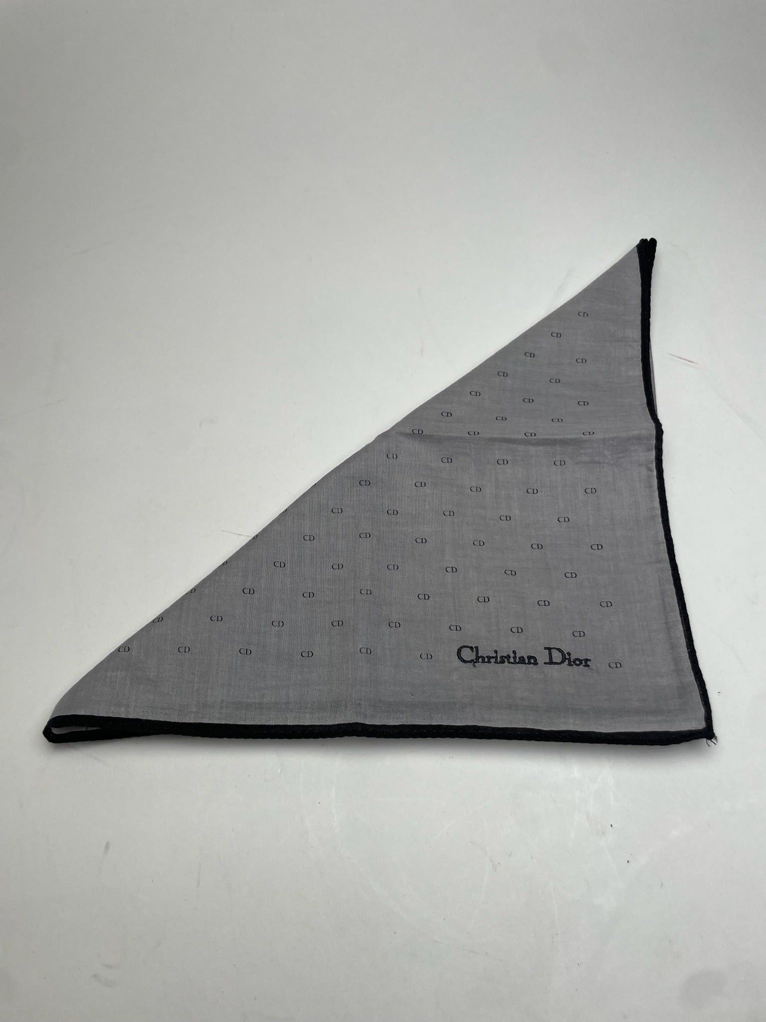 Dior Vintage Celine Paris Monogram Scarf Grey Black Size ONE SIZE - 2 Thumbnail