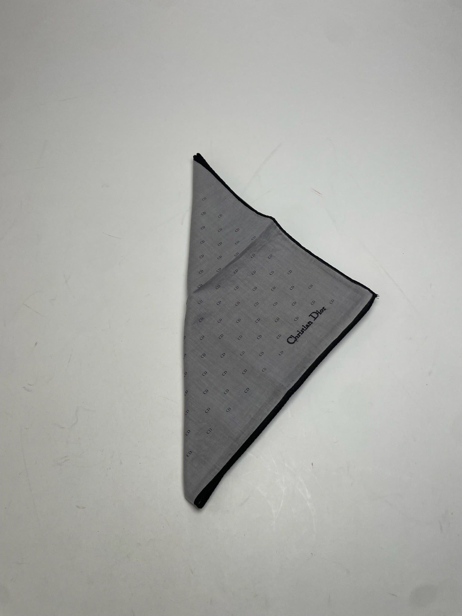 Dior Vintage Celine Paris Monogram Scarf Grey Black Size ONE SIZE - 3 Thumbnail