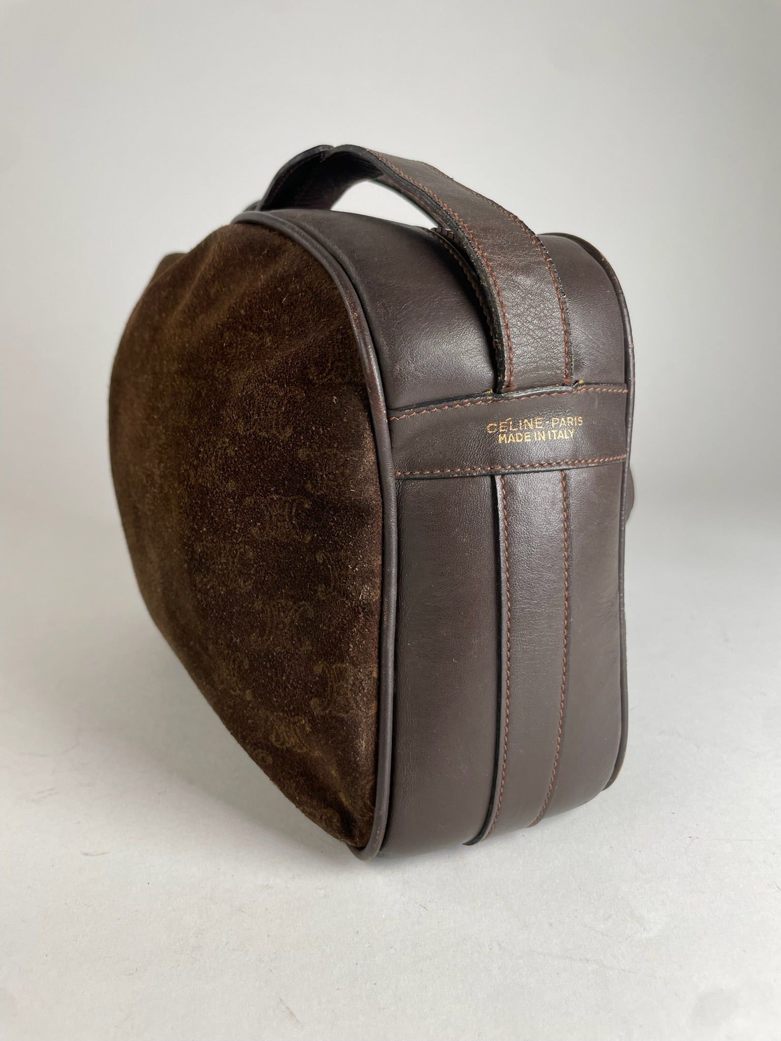 Celine Vintage Paris Suede Monogram Shoulder Crossbody Bag Brown Size ONE SIZE - 11 Thumbnail