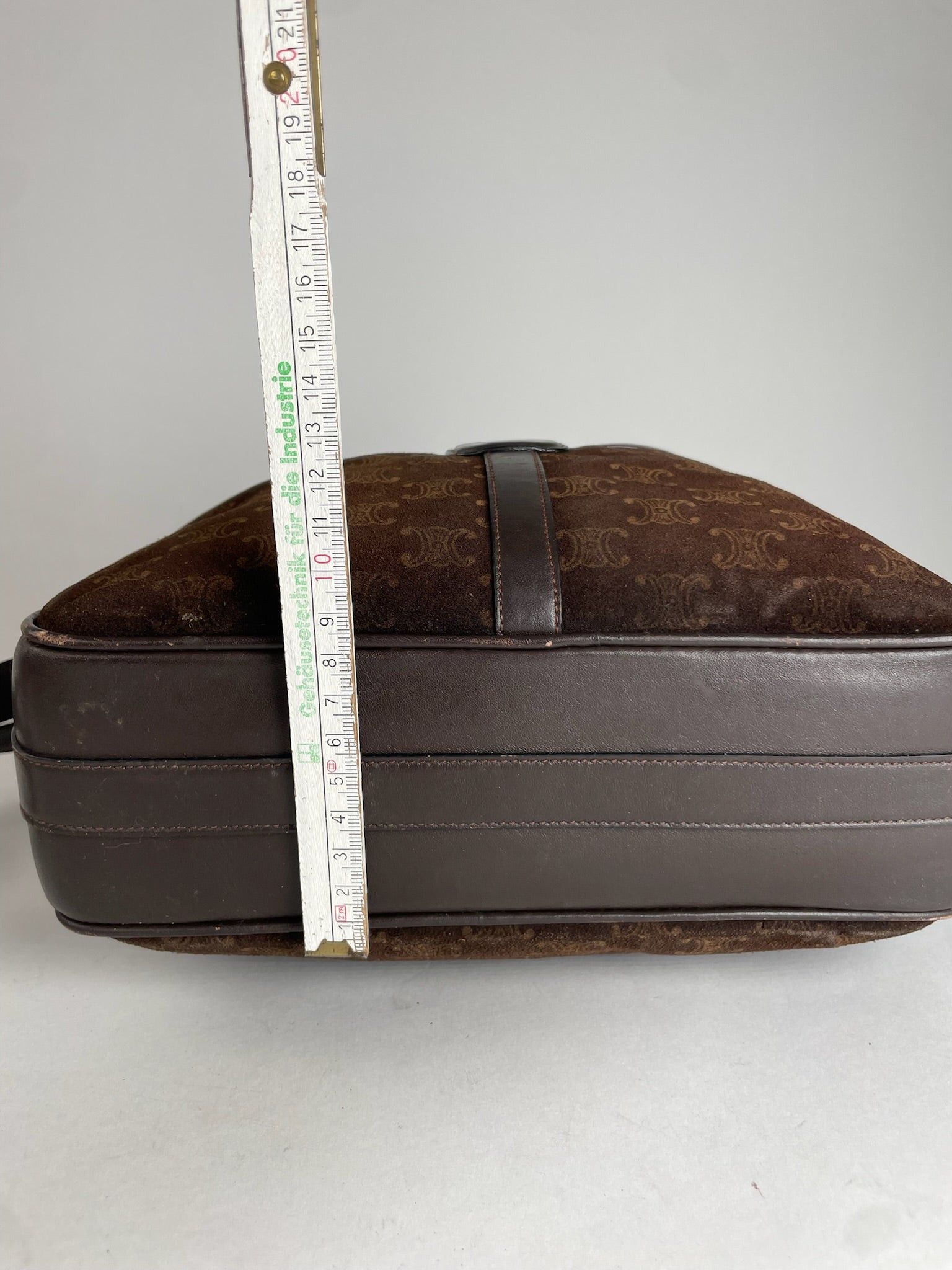 Celine Vintage Paris Suede Monogram Shoulder Crossbody Bag Brown Size ONE SIZE - 13 Thumbnail