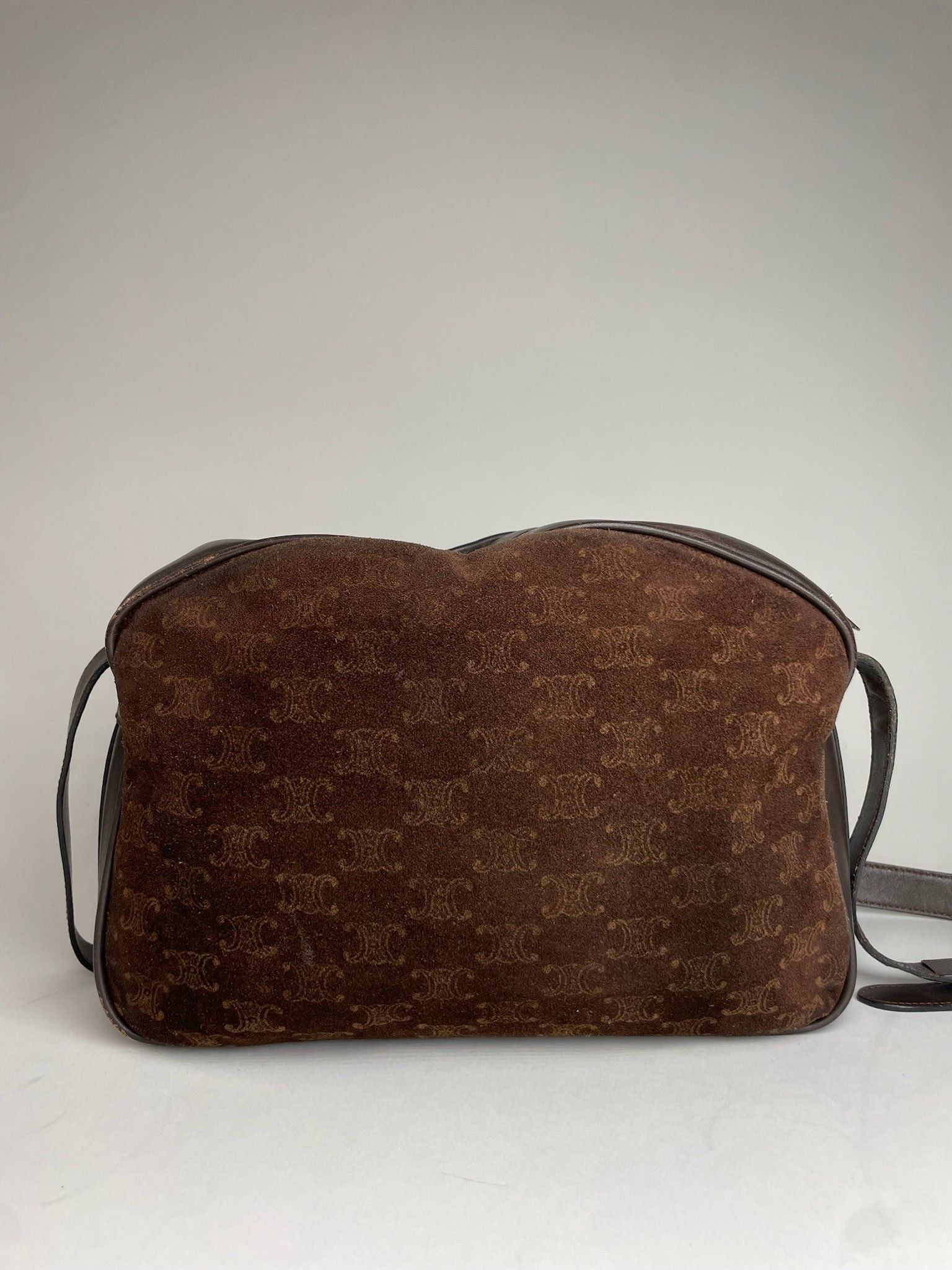 Celine Vintage Paris Suede Monogram Shoulder Crossbody Bag Brown Size ONE SIZE - 9 Thumbnail