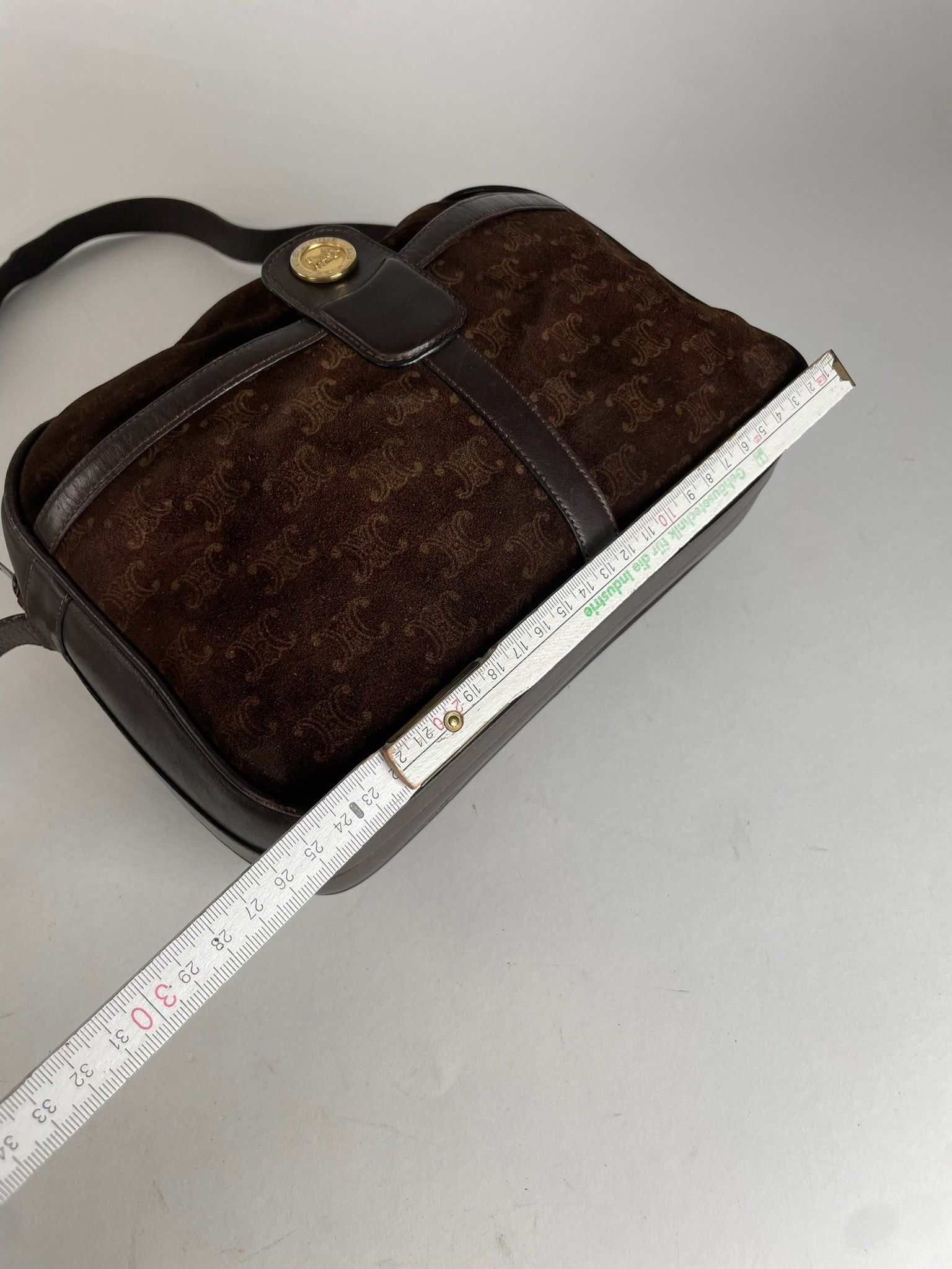 Celine Vintage Paris Suede Monogram Shoulder Crossbody Bag Brown Size ONE SIZE - 12 Thumbnail