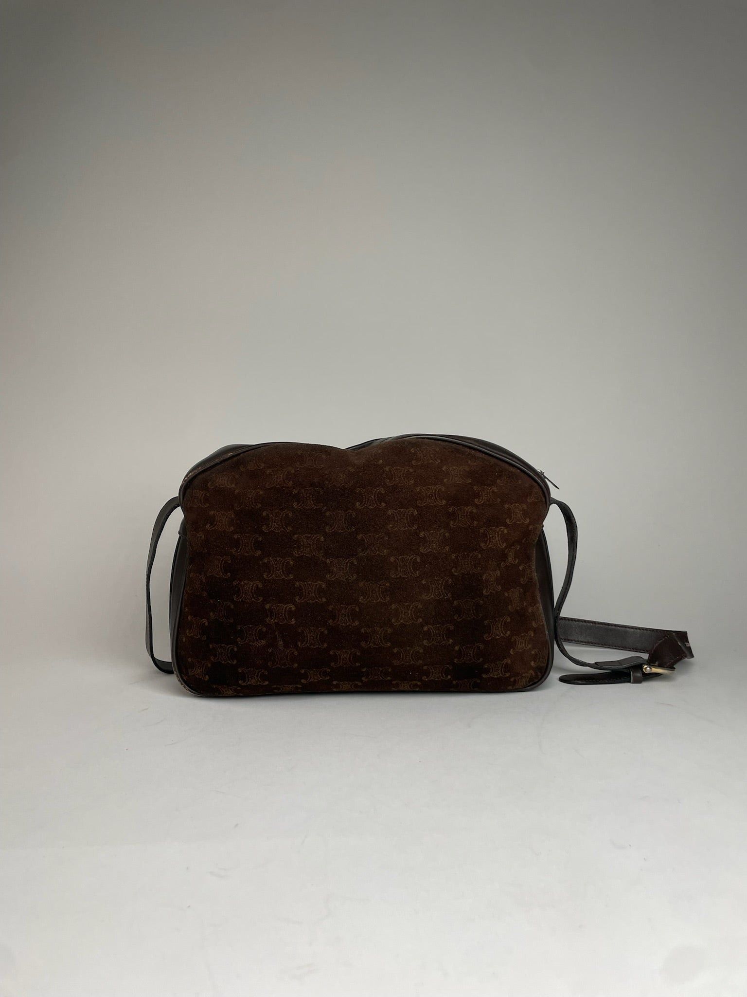 Celine Vintage Paris Suede Monogram Shoulder Crossbody Bag Brown Size ONE SIZE - 2 Thumbnail