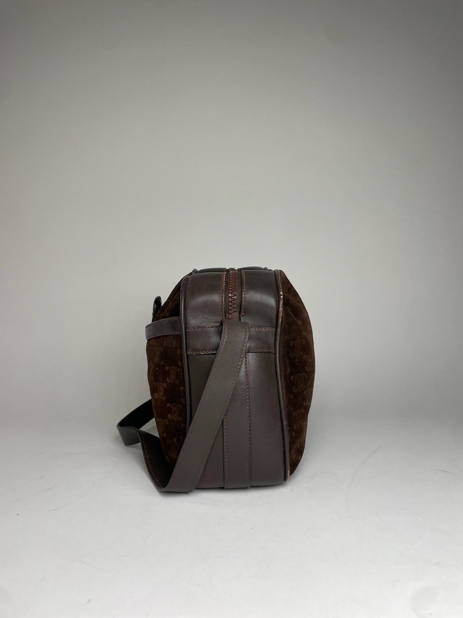 Celine Vintage Paris Suede Monogram Shoulder Crossbody Bag Brown Size ONE SIZE - 8 Thumbnail