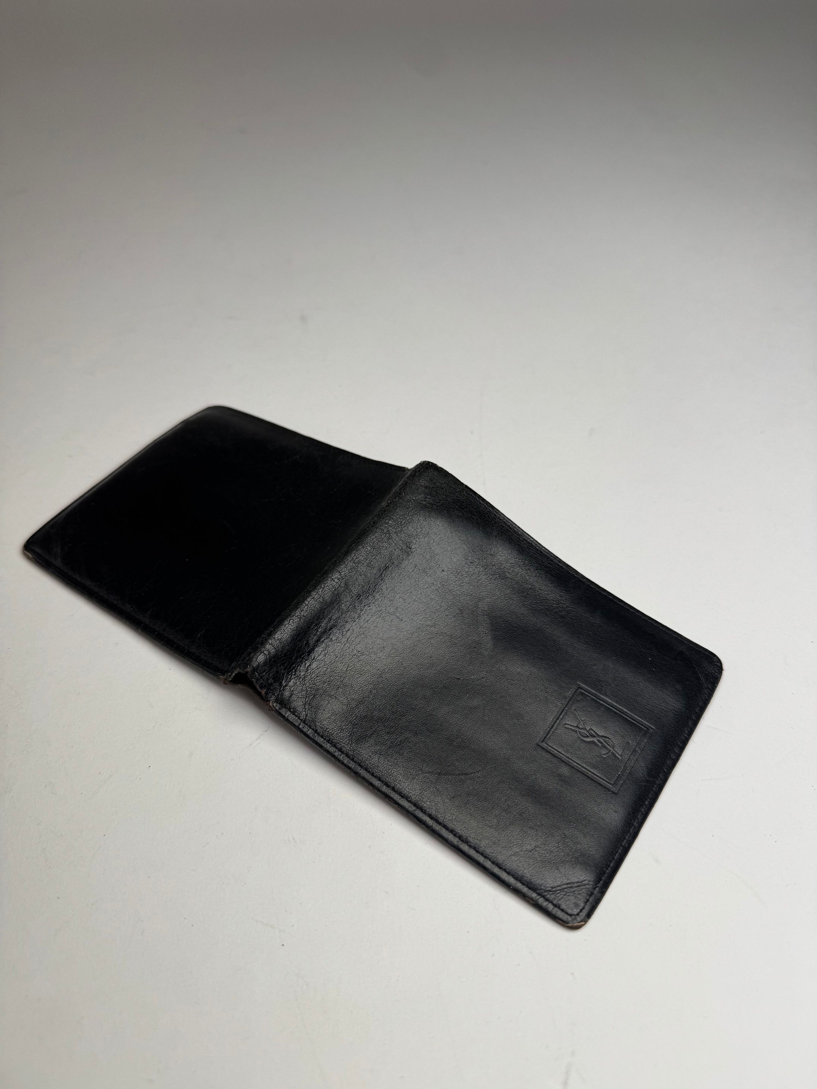 Other Vintage Yves Saint Laurent Flapable Leather Wallet Black Bro Size ONE SIZE - 7 Thumbnail