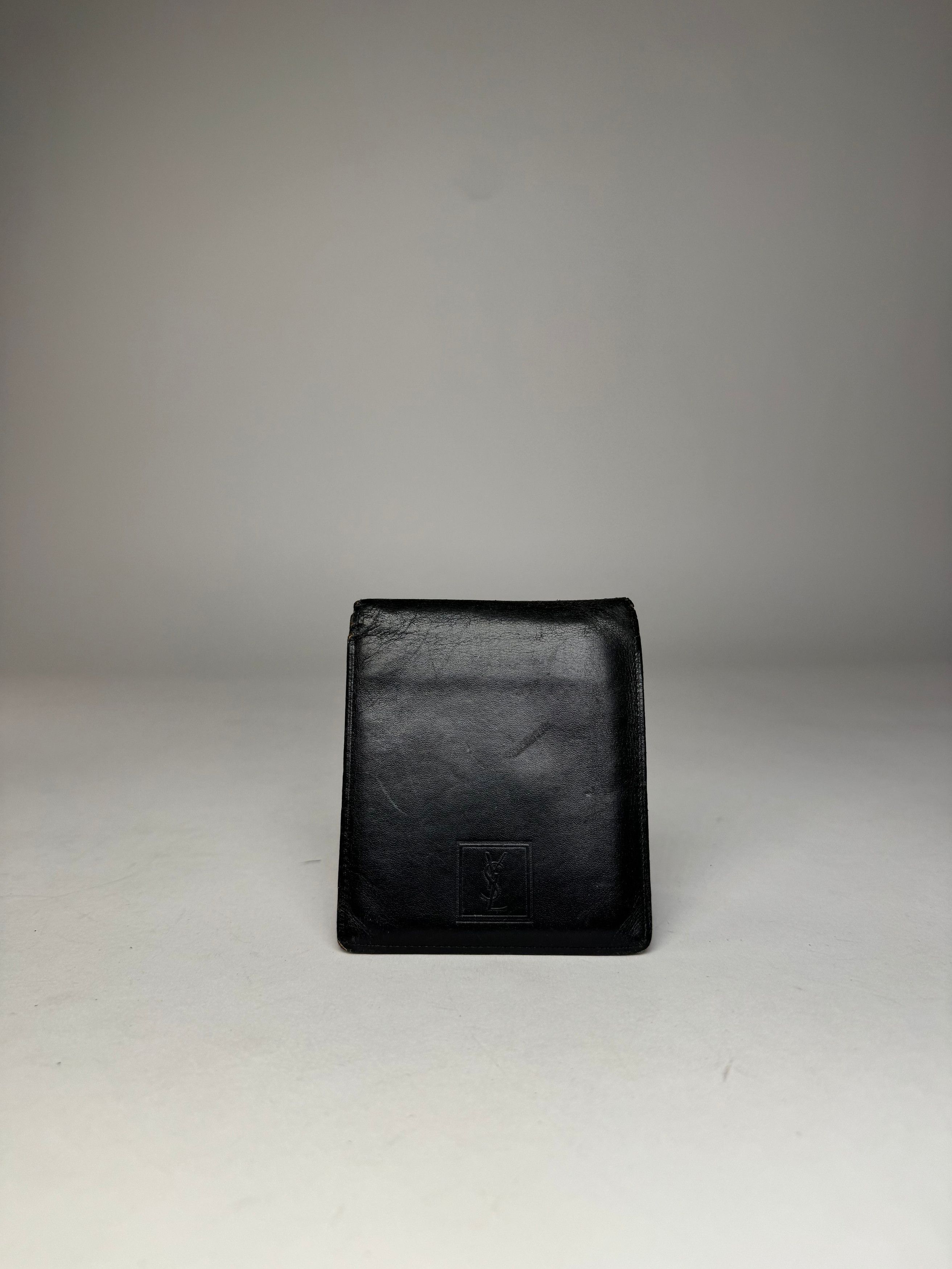 Other Vintage Yves Saint Laurent Flapable Leather Wallet Black Bro Size ONE SIZE - 10 Thumbnail