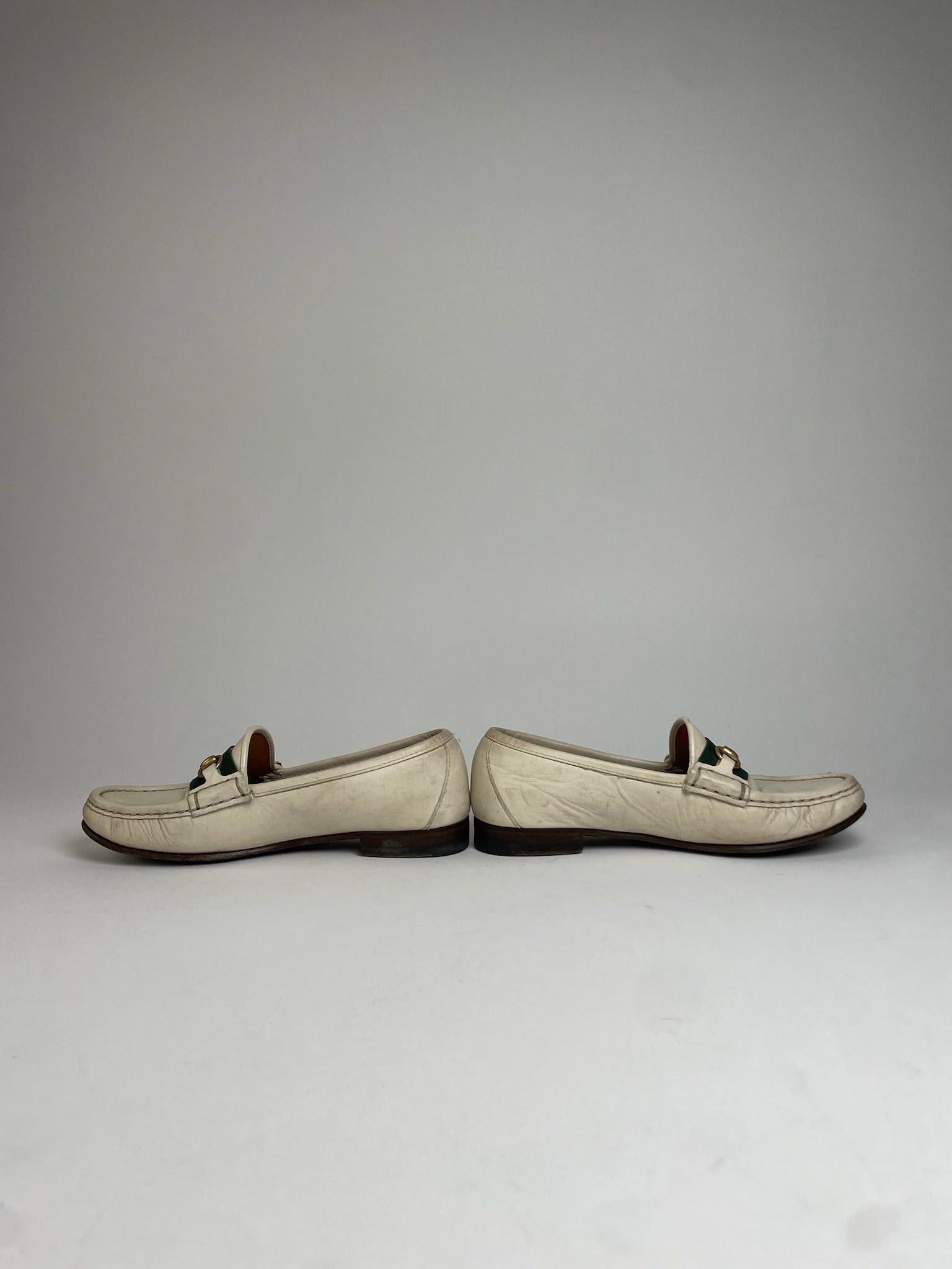 Gucci Vintage Leather Mokassins White EU35 Size US 4 / IT 34 - 4 Thumbnail