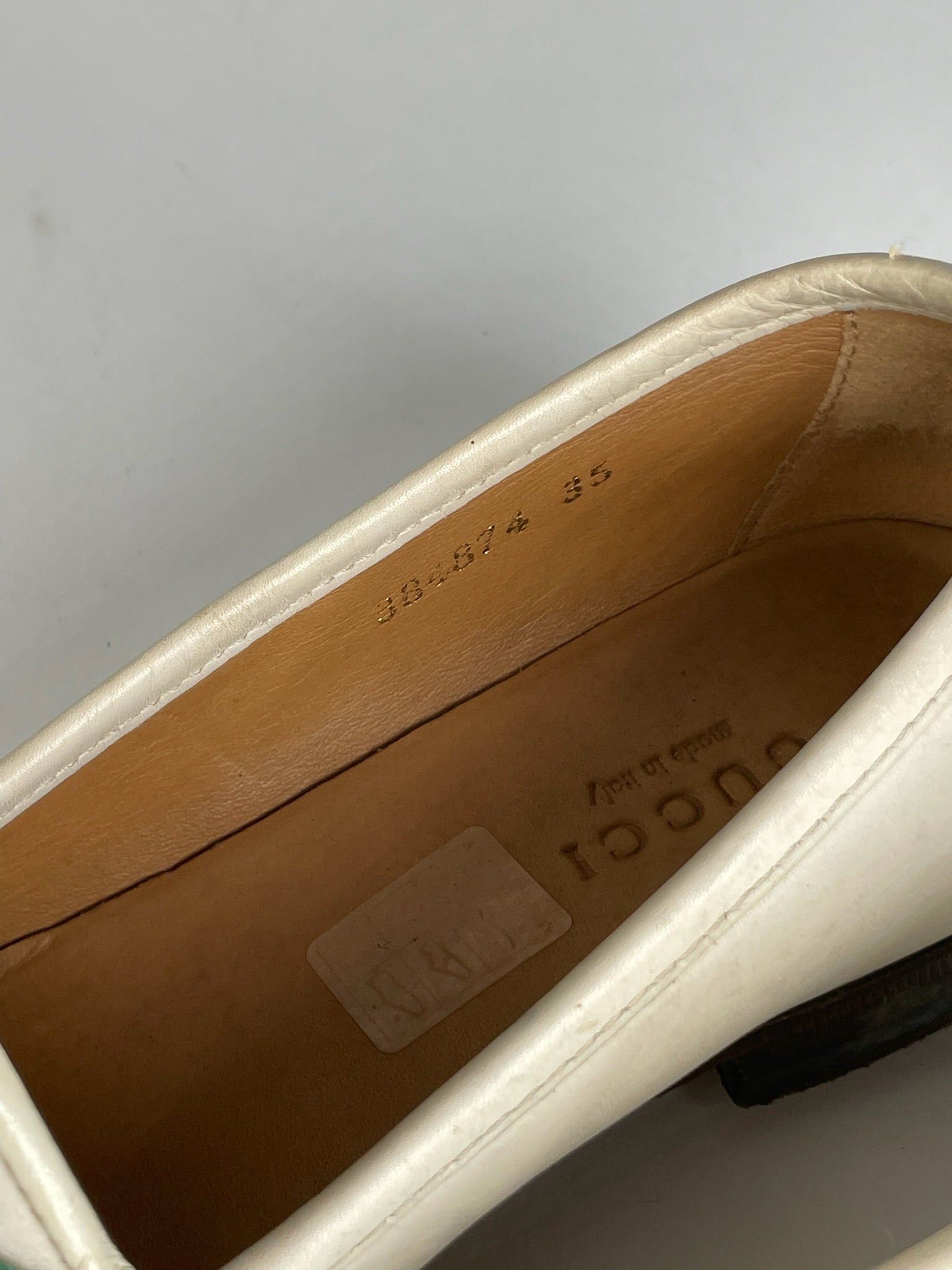 Gucci Vintage Leather Mokassins White EU35 Size US 4 / IT 34 - 2 Thumbnail
