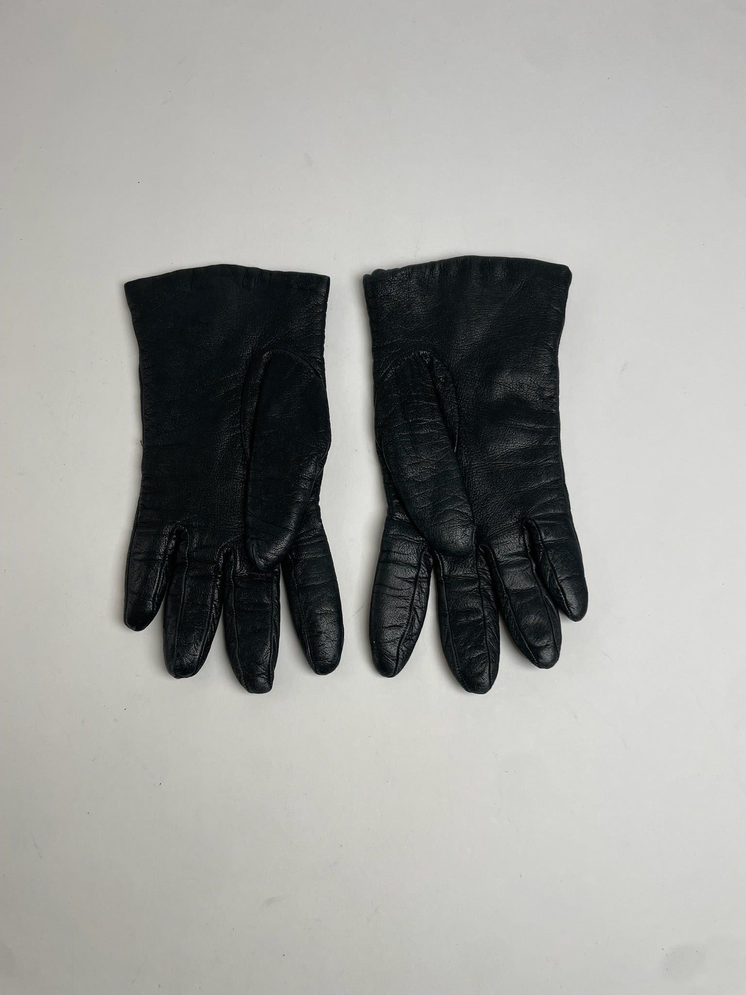 Fendi Vintage Leather Gloves Black Size ONE SIZE - 7 Thumbnail
